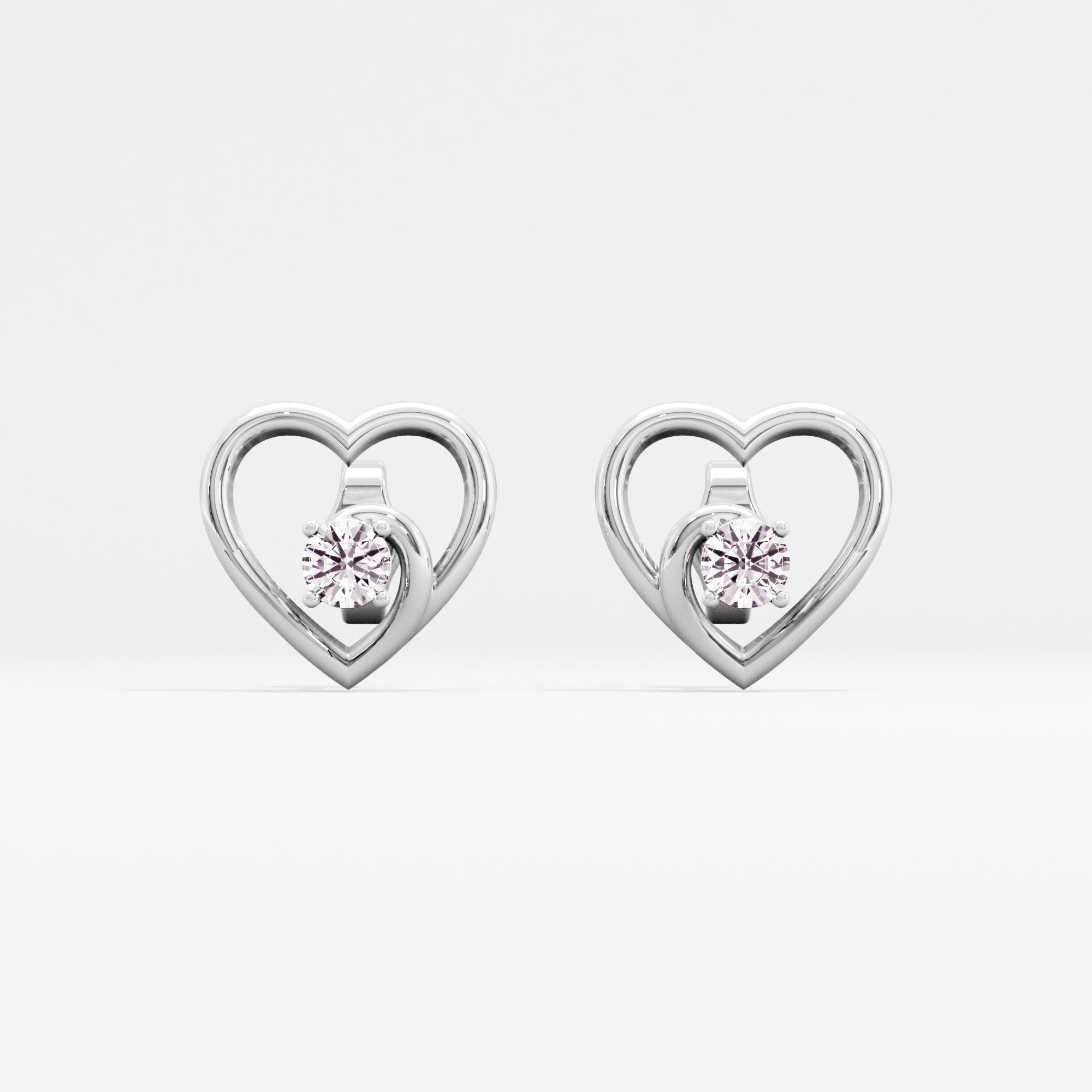 Celestial Ardor Solitaire Heart Stud Earrings