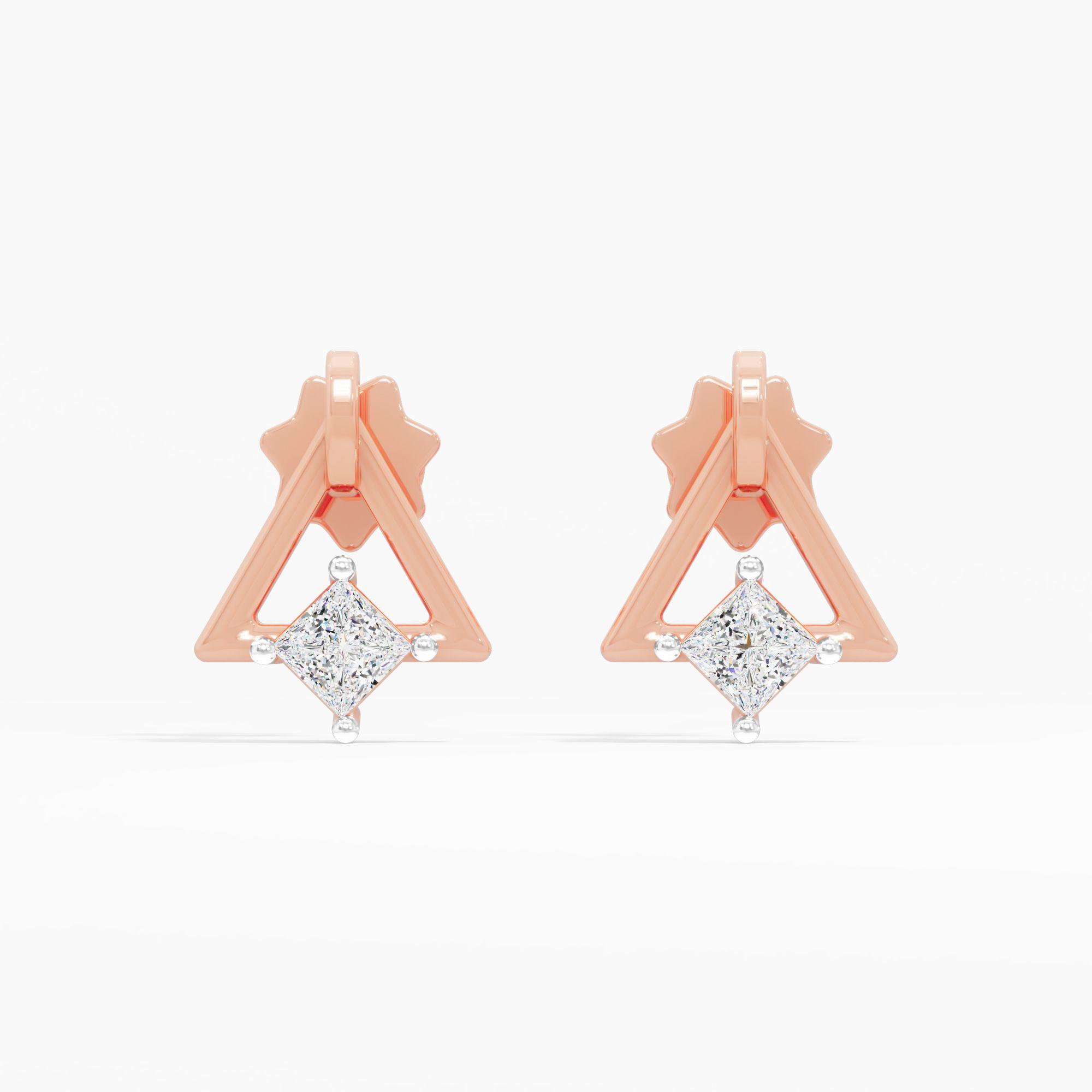 Delta Princess Solitaire Stud Earrings