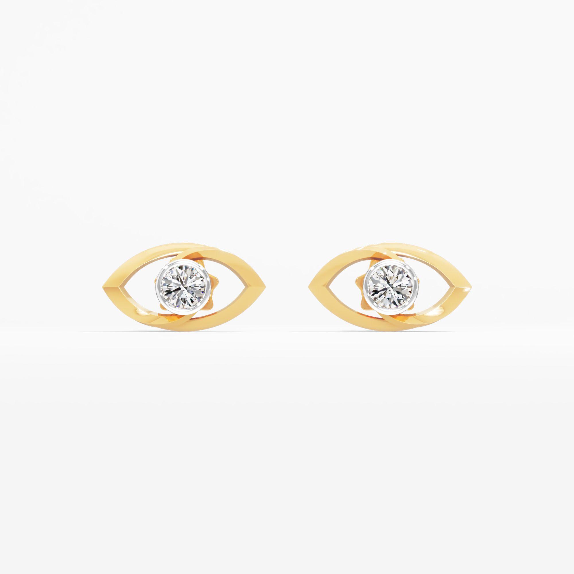 Guardian Eye Solitaire Stud Earrings