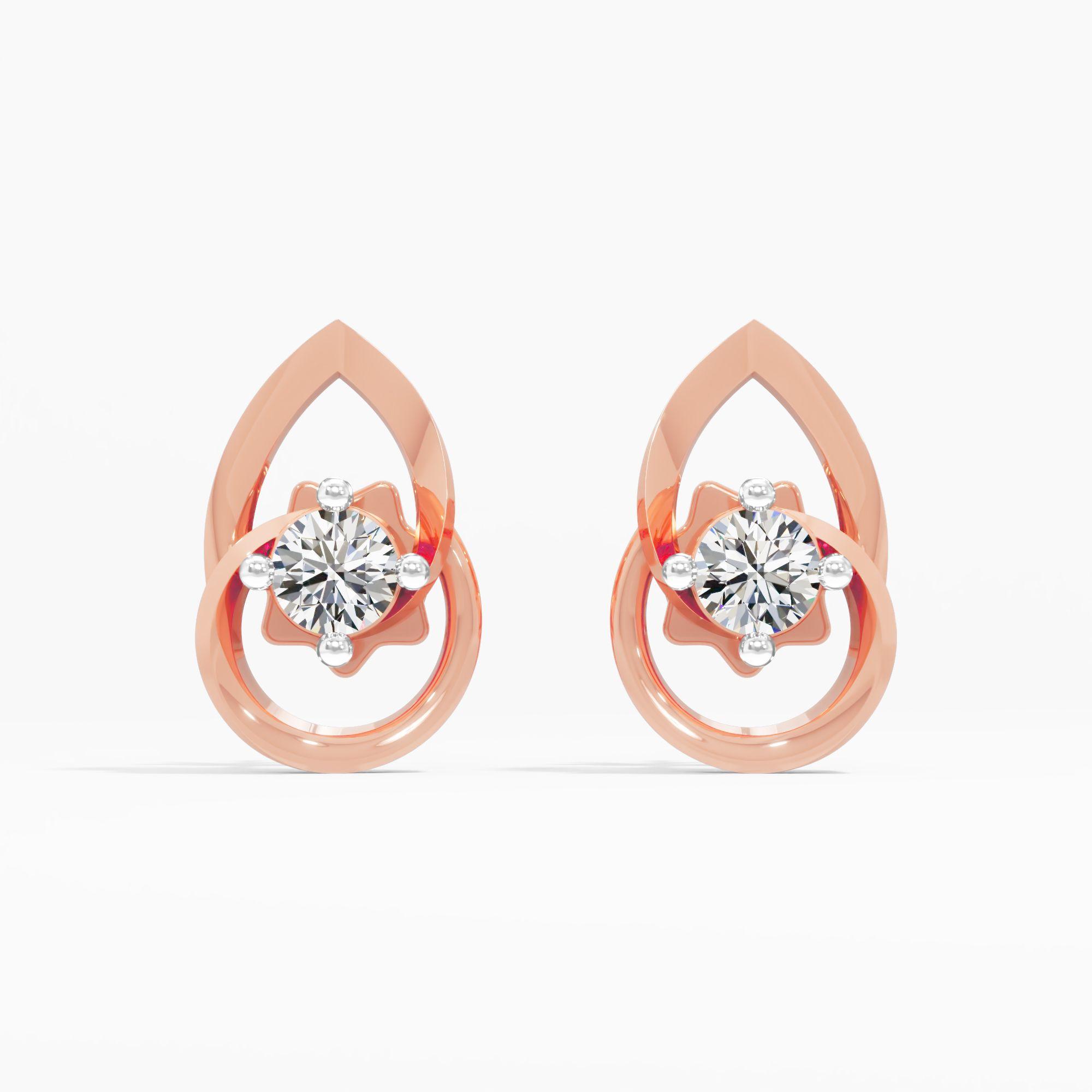 Sacred Lotus Solitaire Stud Earrings