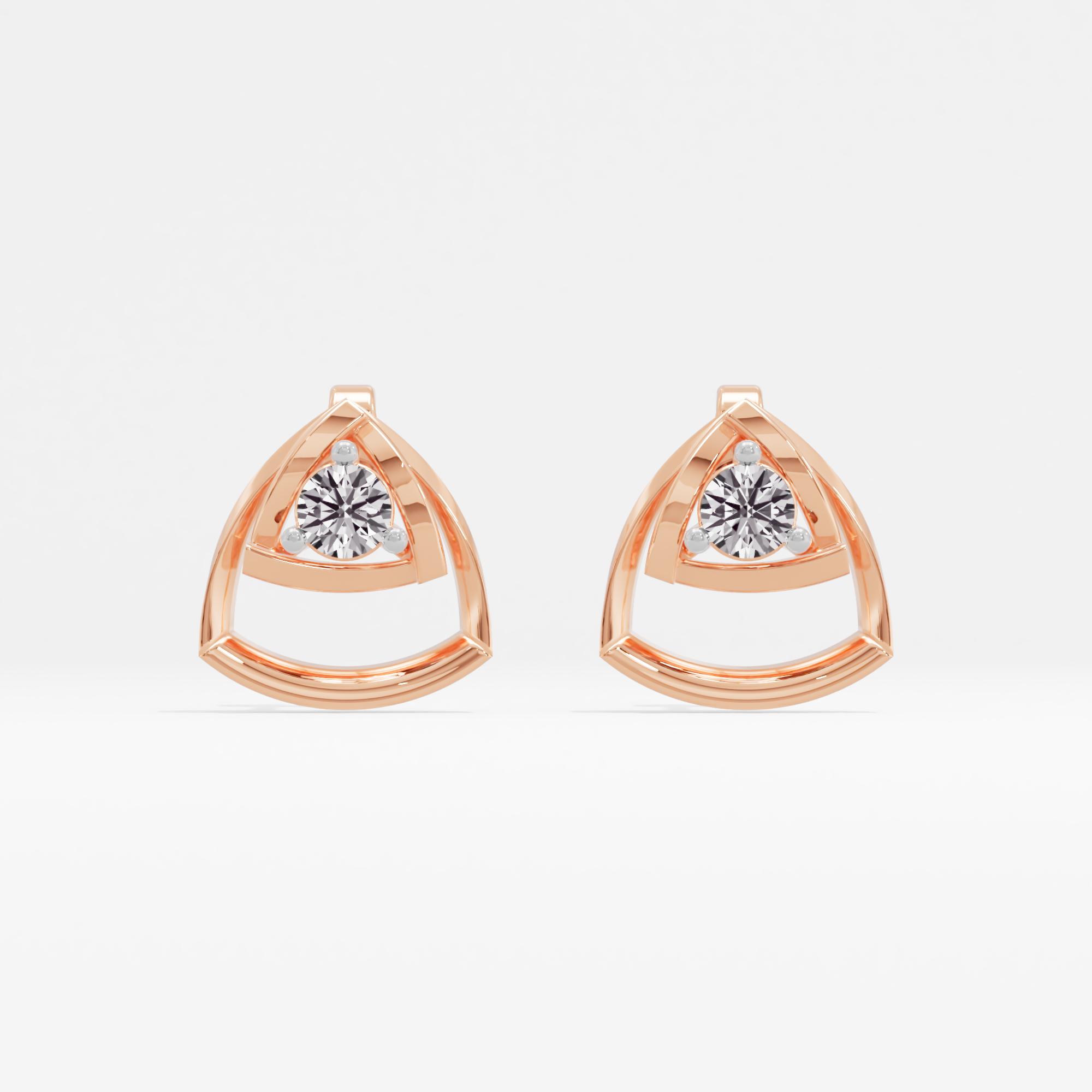 Triangular Whisper Solitaire Stud Earrings