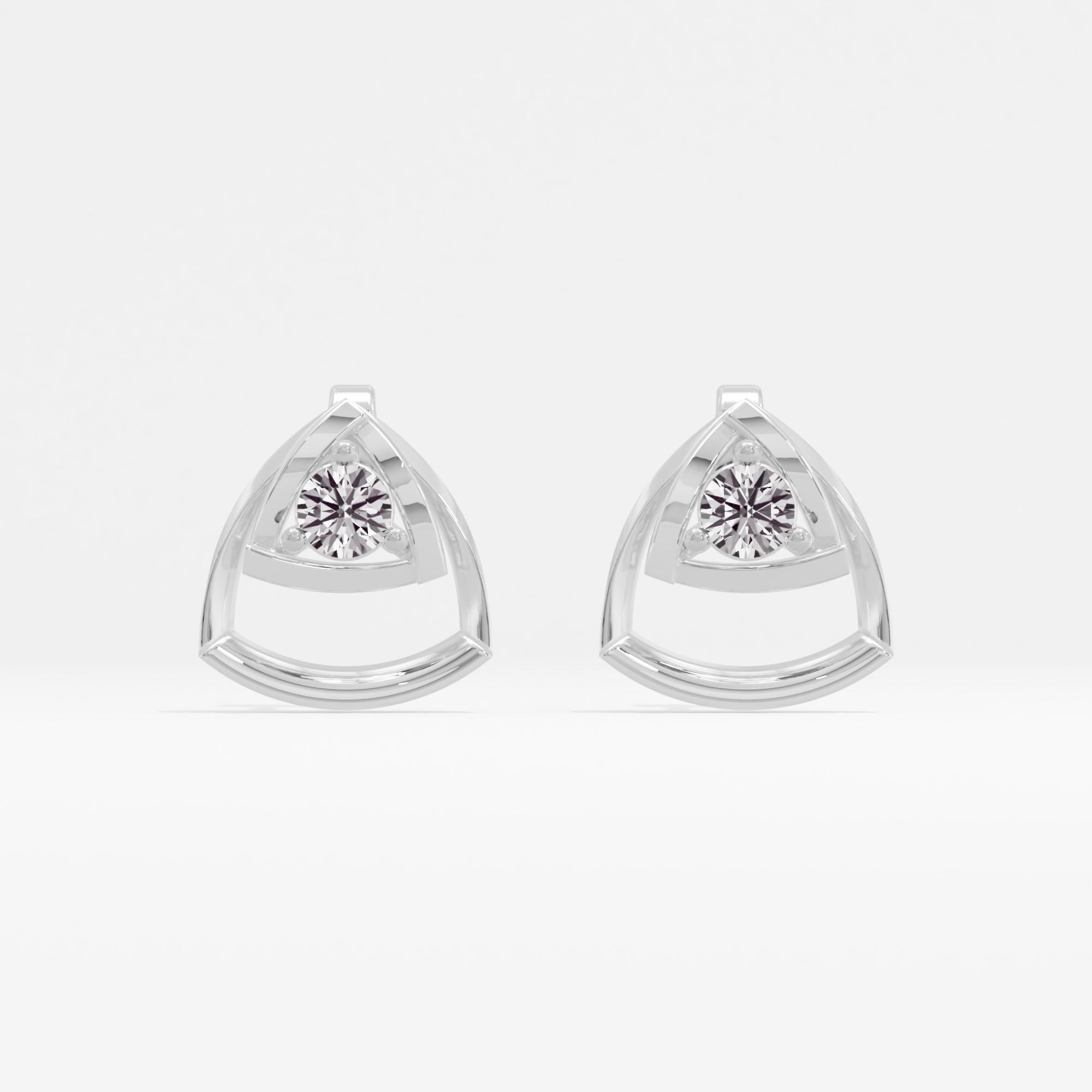 Triangular Whisper Solitaire Stud Earrings