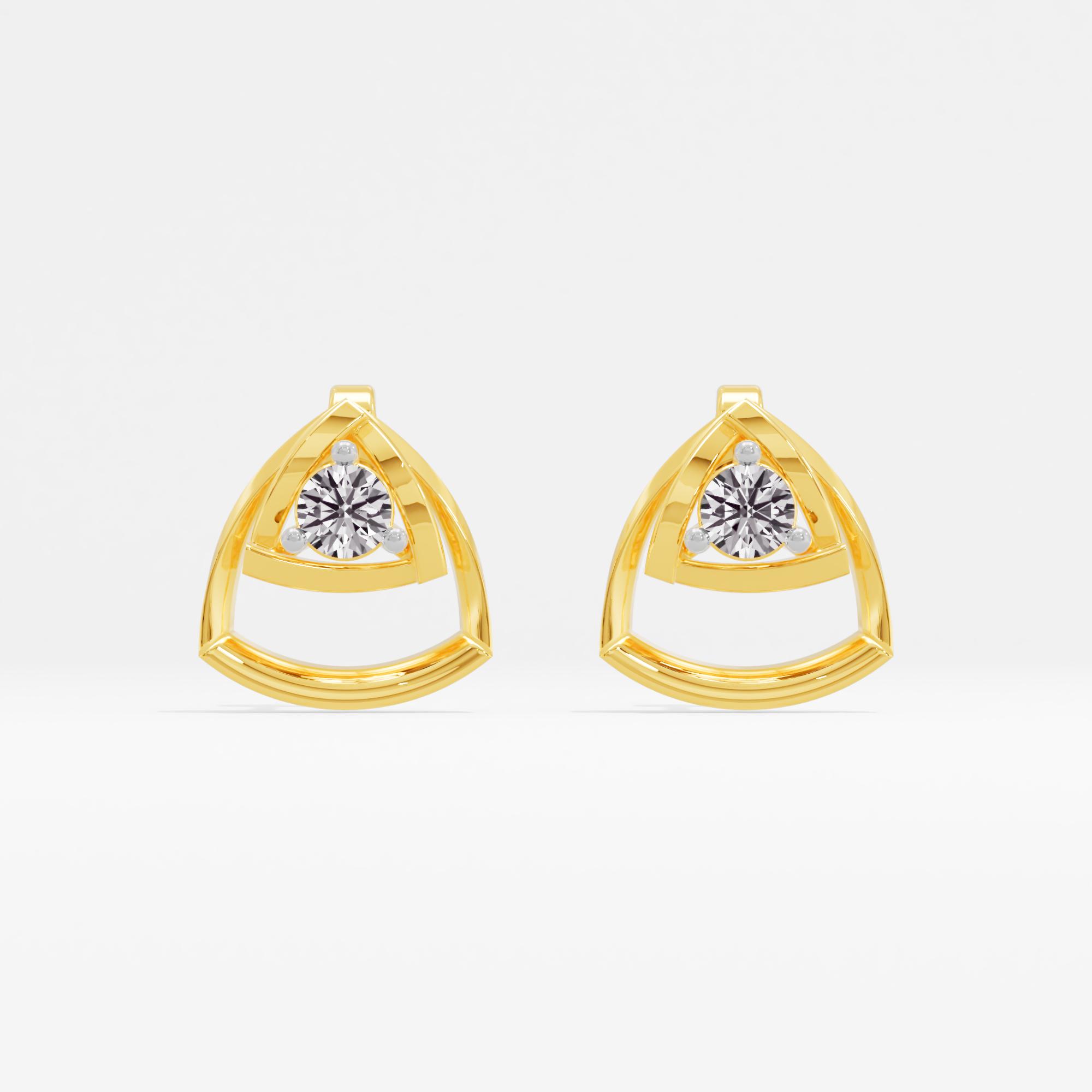 Triangular Whisper Solitaire Stud Earrings