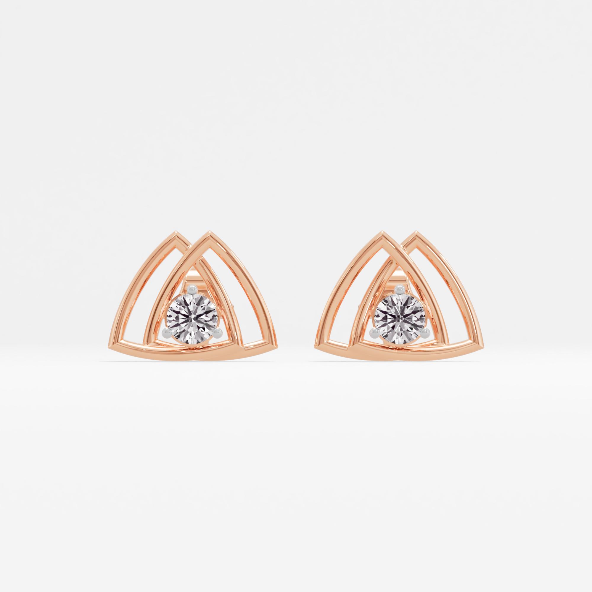 Twin Trianglow Solitaire Stud Earrings