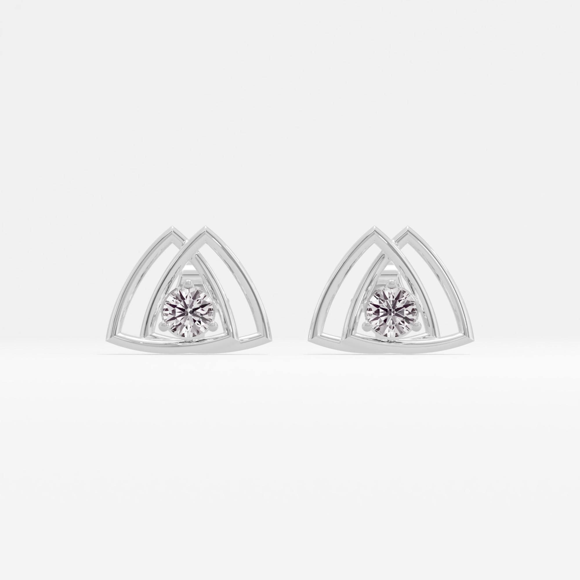 Twin Trianglow Solitaire Stud Earrings