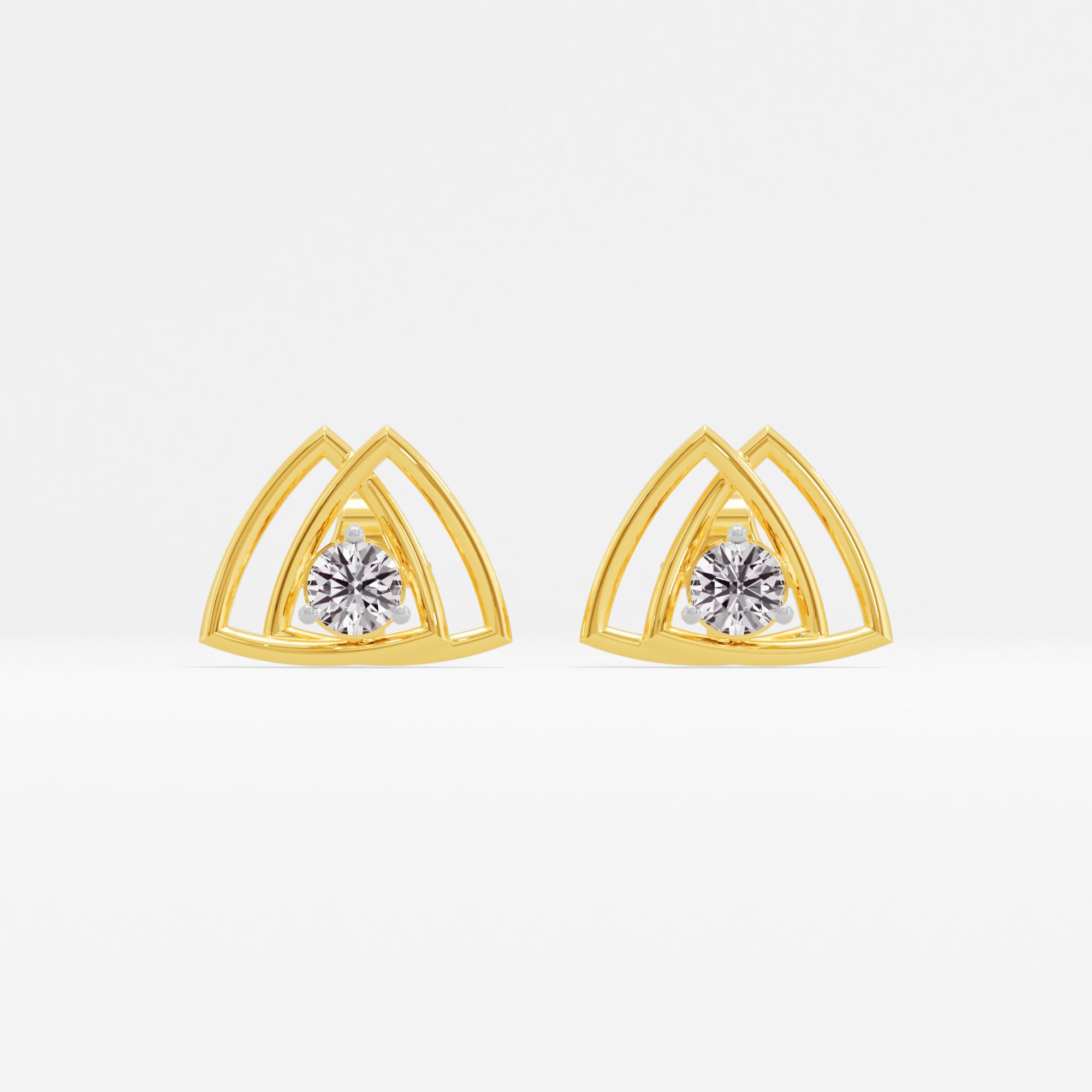 Twin Trianglow Solitaire Stud Earrings