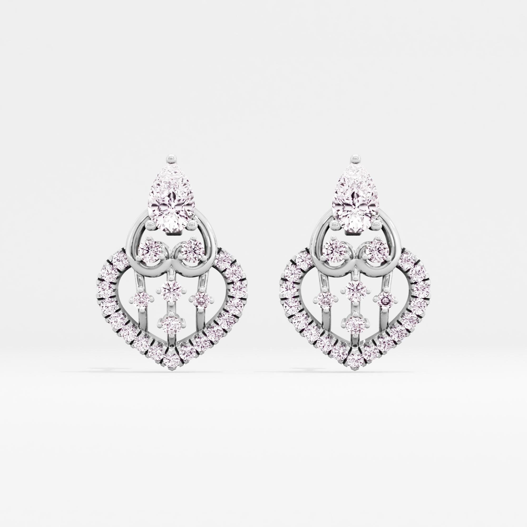 Serene Orbit Solitaire Heart Stud Earrings