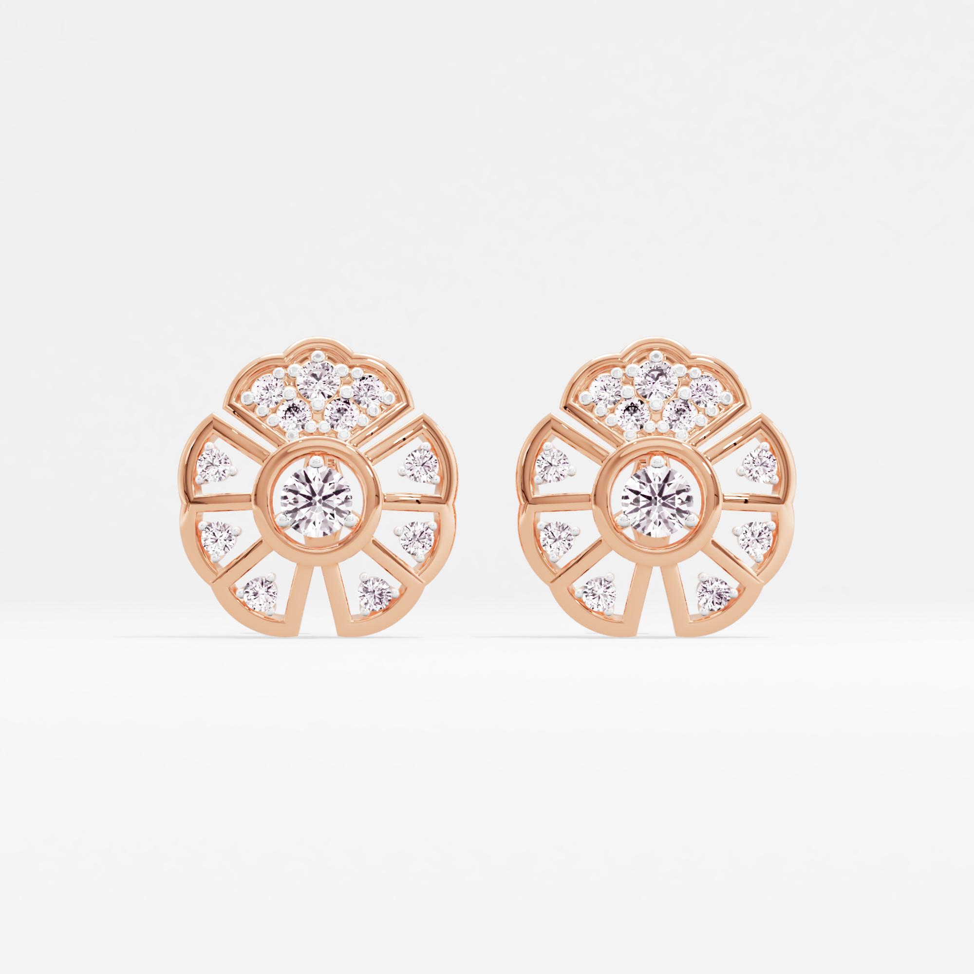 Drifting Flowerfall Solitaire Stud Earrings