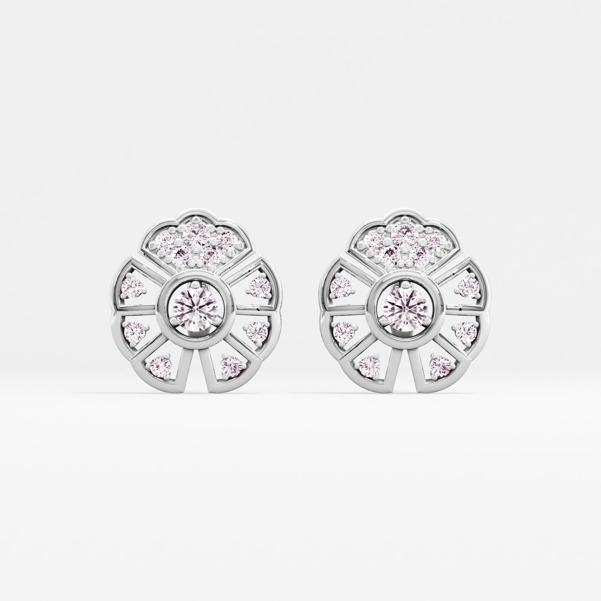 Drifting Flowerfall Solitaire Stud Earrings