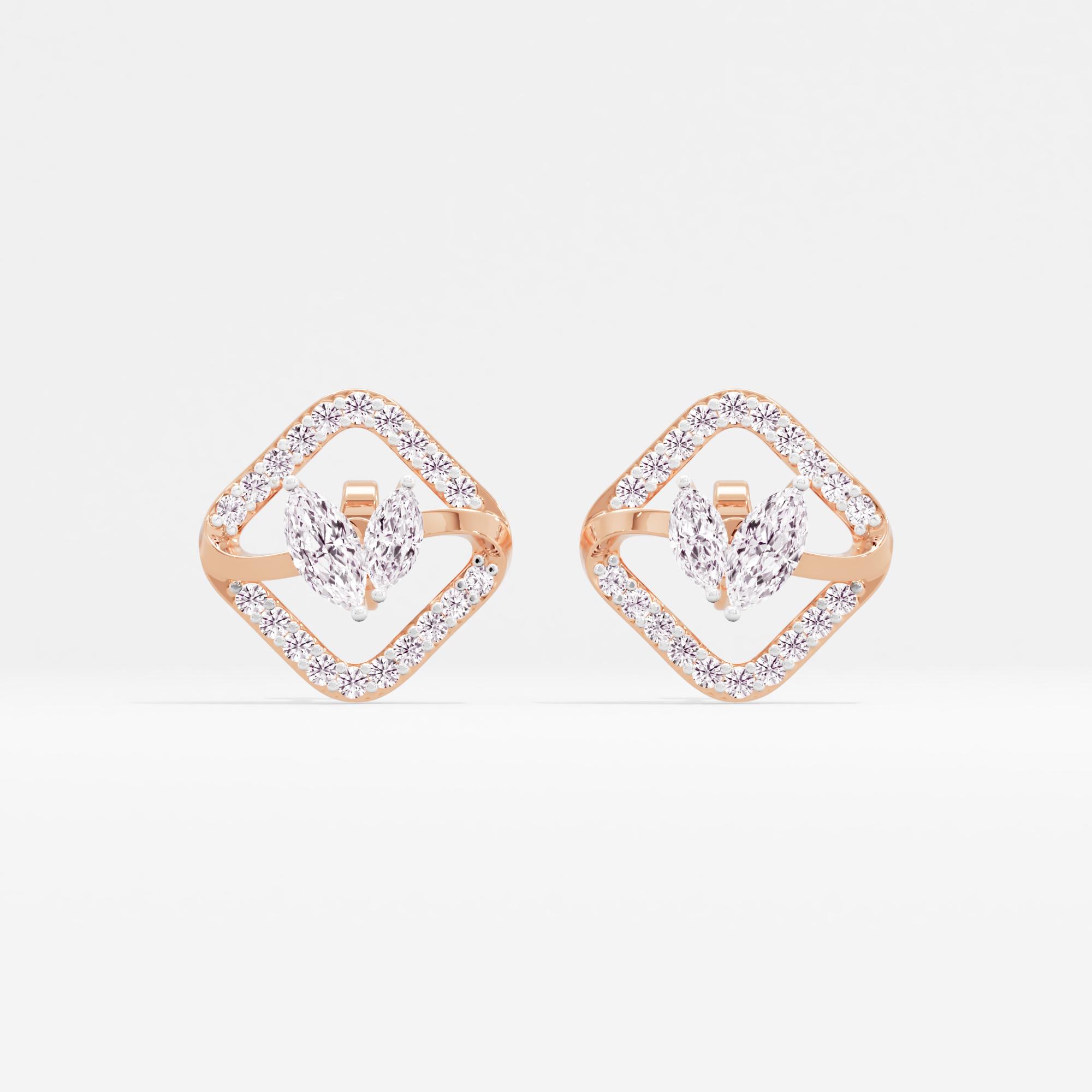 Glowing Dewdrop 2 Stone Stud Earrings