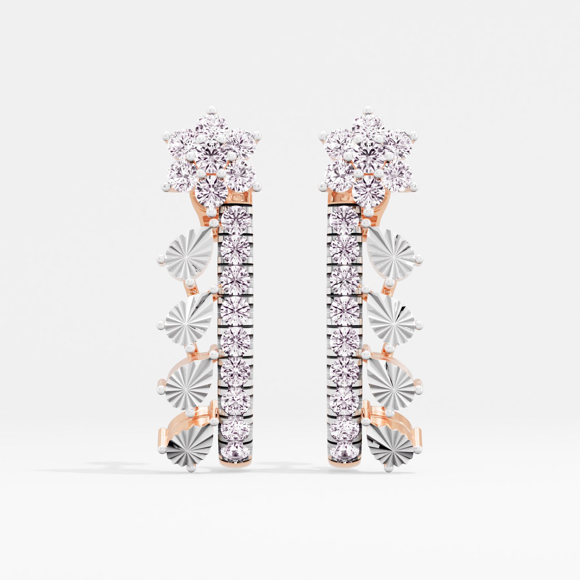 Starry Confession 7 Stone Cluster J Hoop Earrings