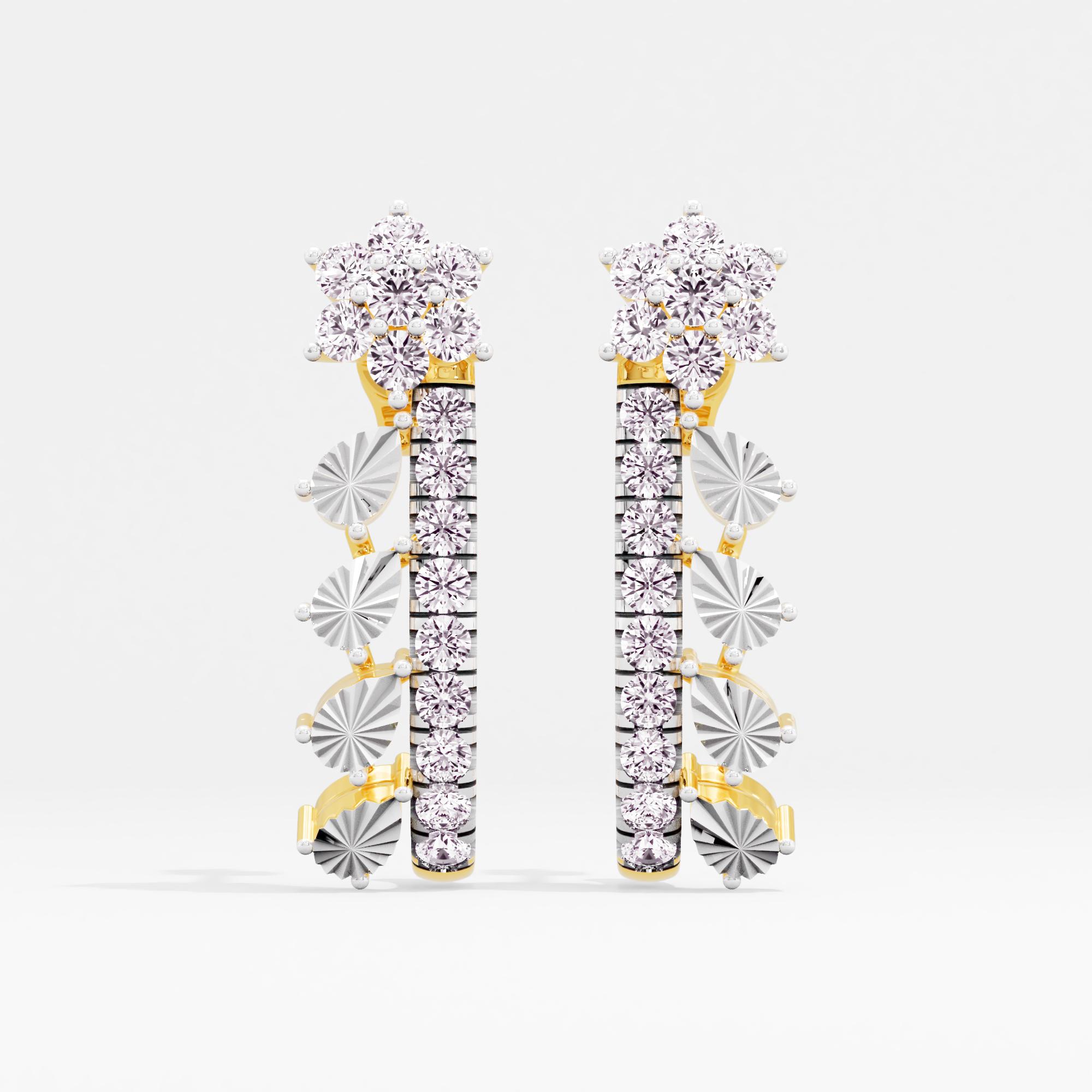 Starry Confession 7 Stone Cluster J Hoop Earrings