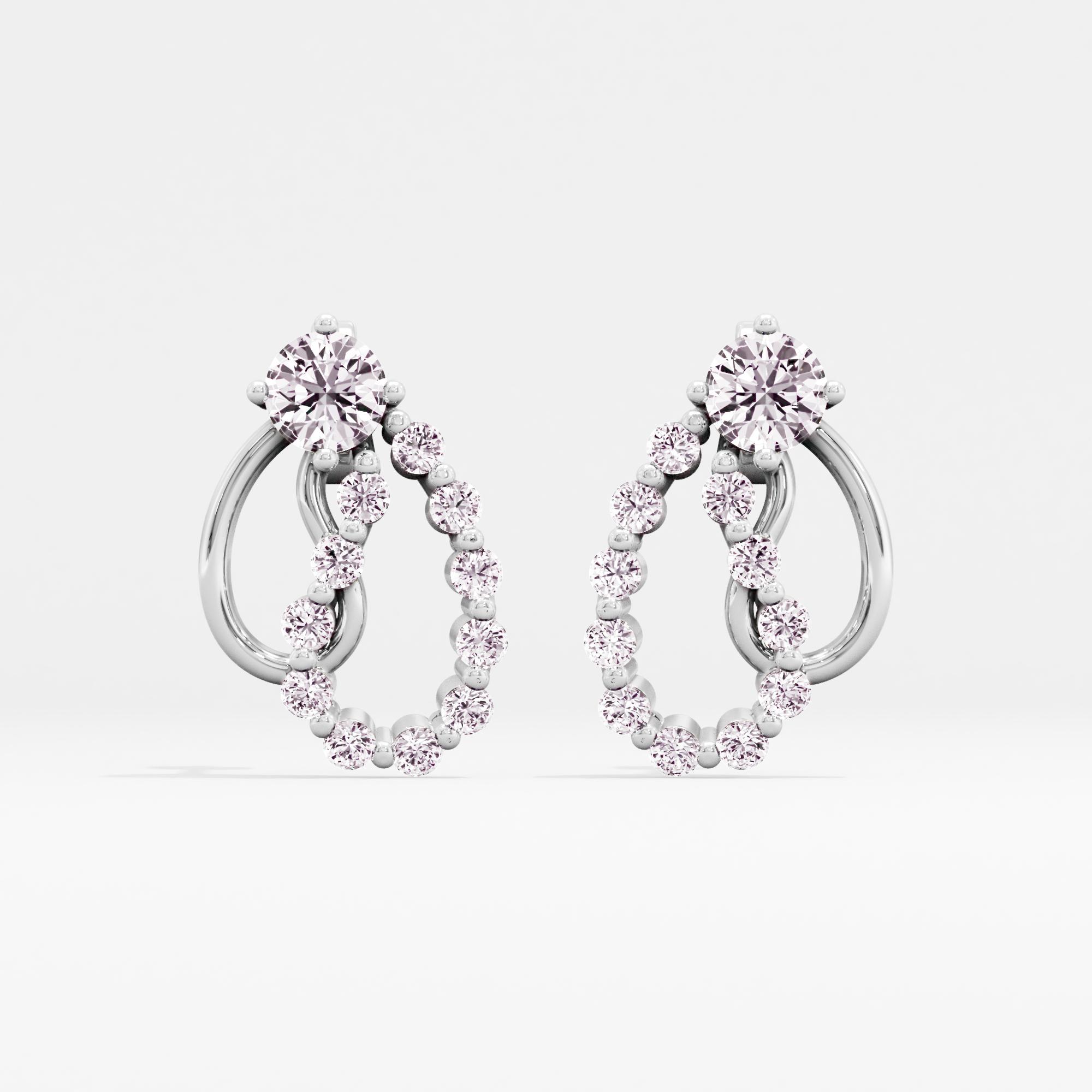 Twinkle Feathers Solitaire Stud Earrings