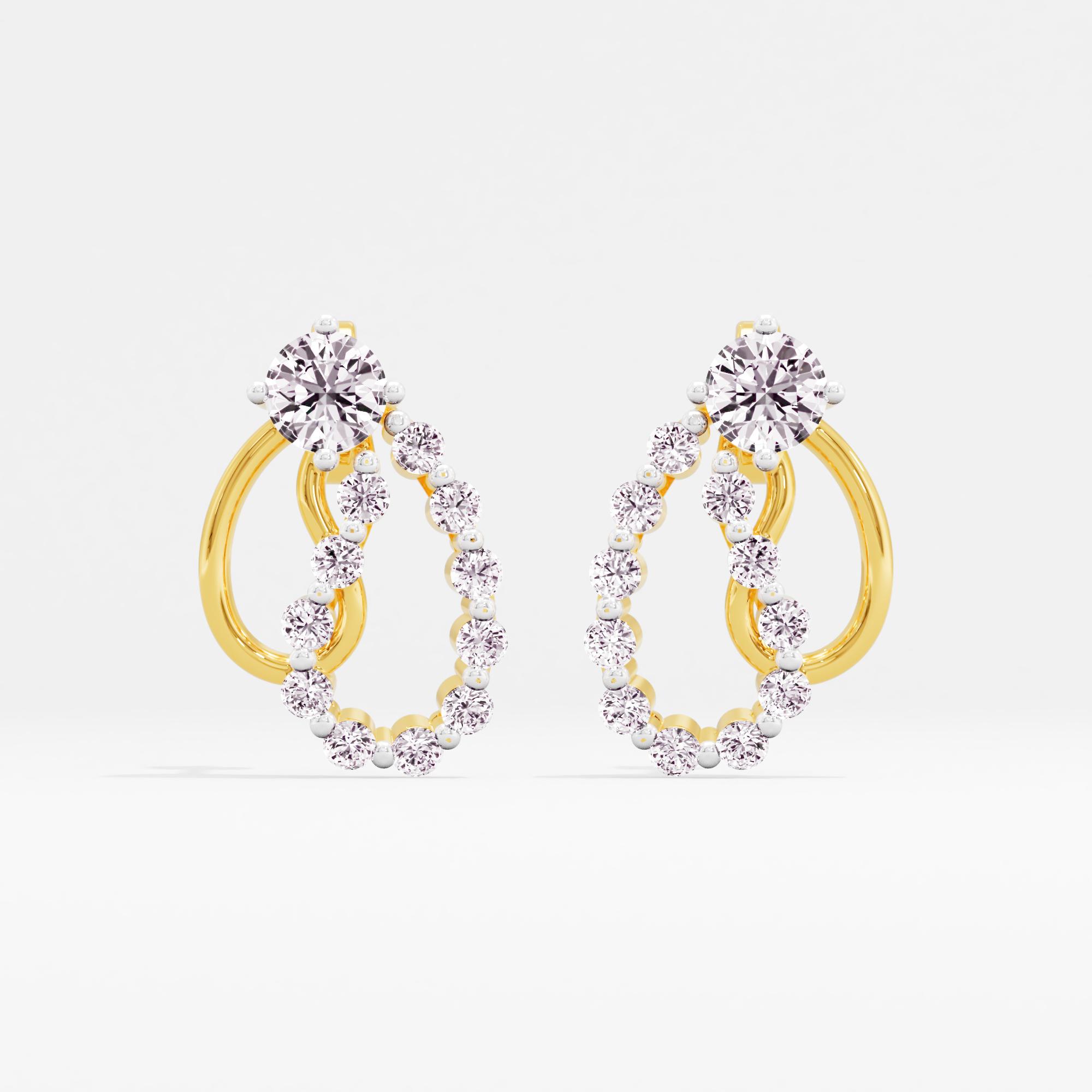 Twinkle Feathers Solitaire Stud Earrings