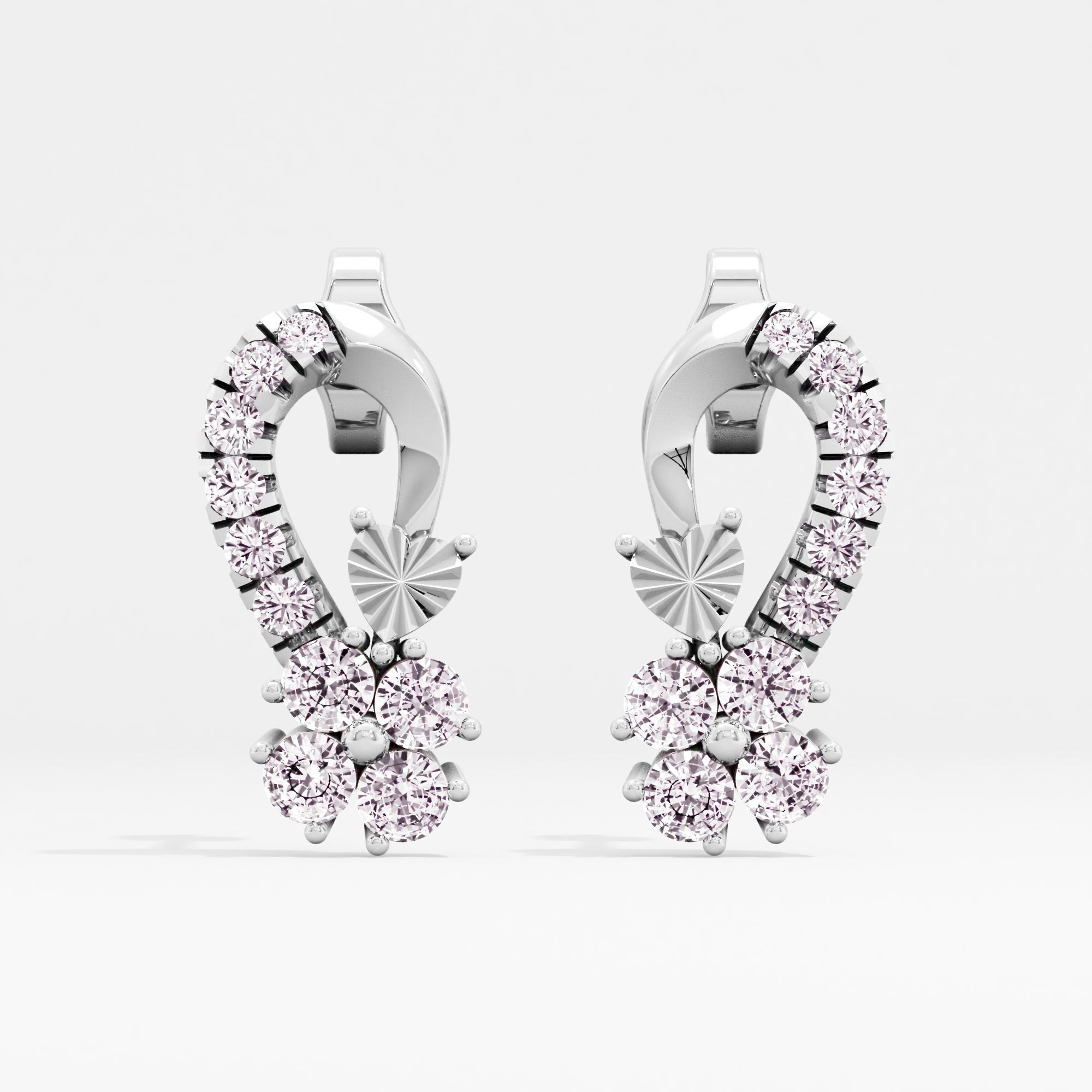 Aurora Cascade Heart Stud Earrings