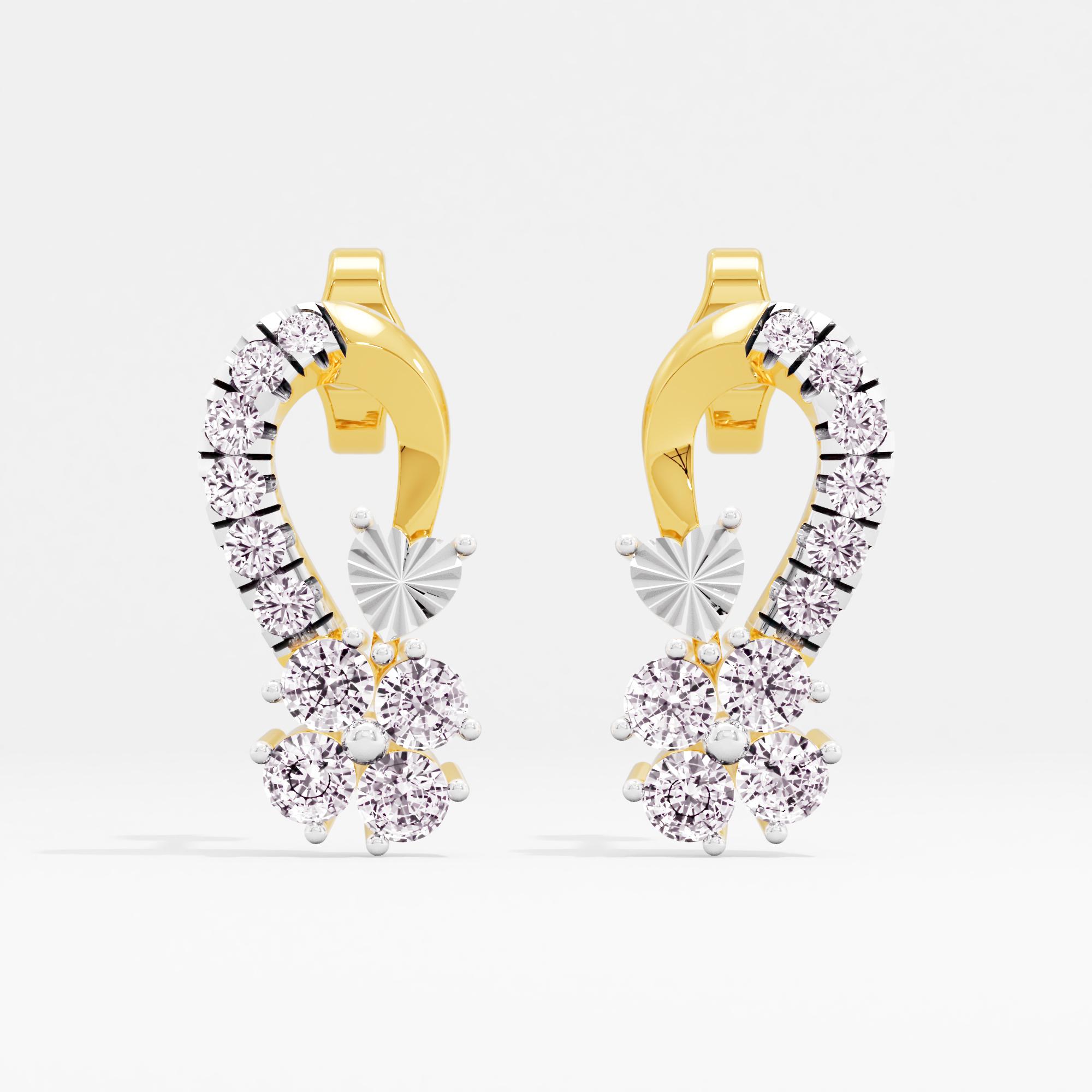 Aurora Cascade Heart Stud Earrings