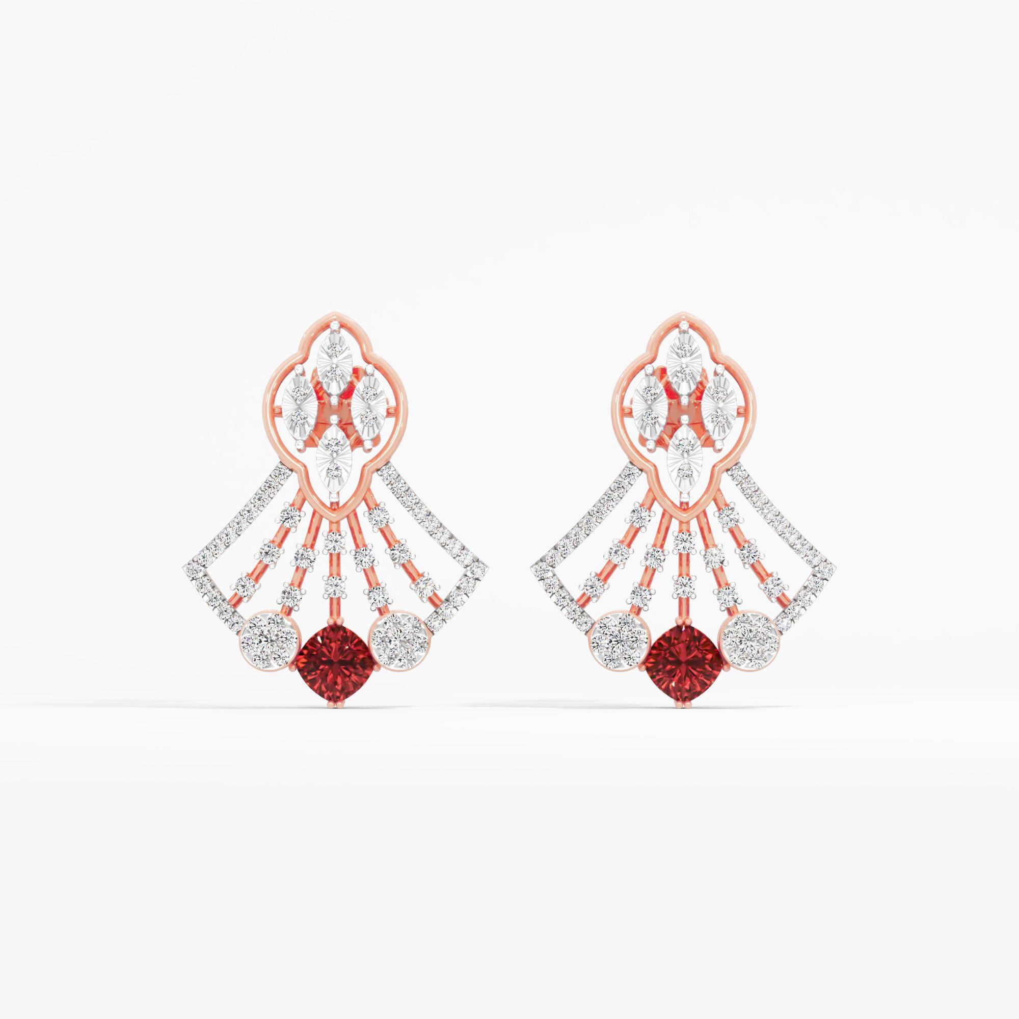 Radiant Flare Ruby Drop Earrings