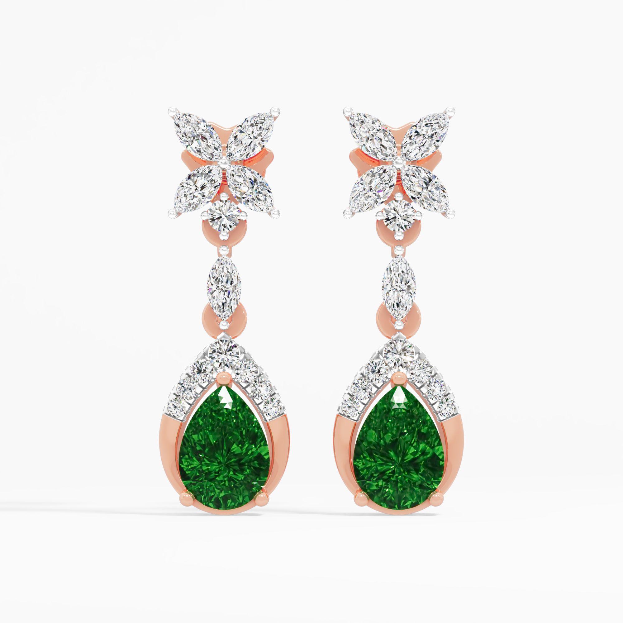 Blossom Drop Emerald Earrings