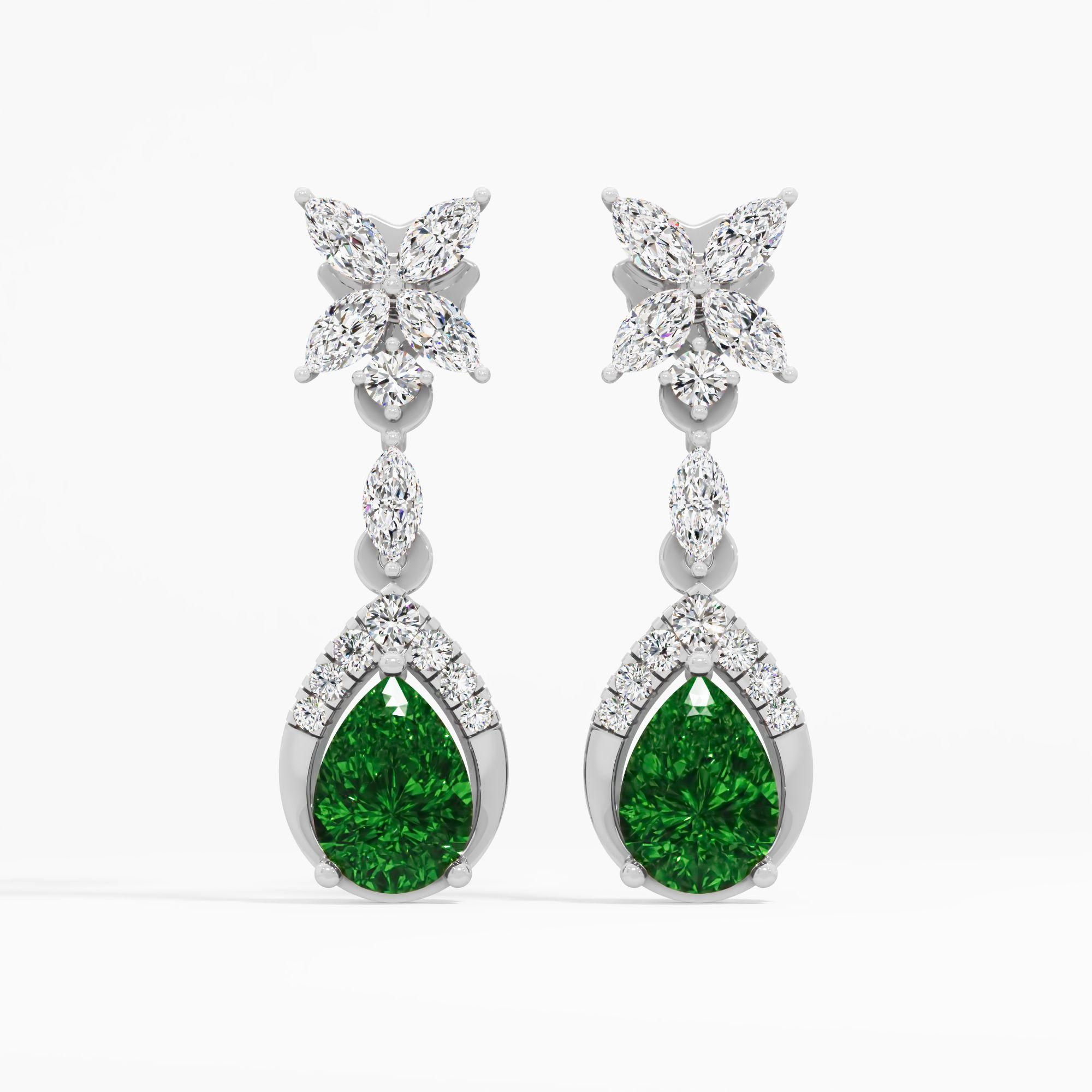 Blossom Drop Emerald Earrings