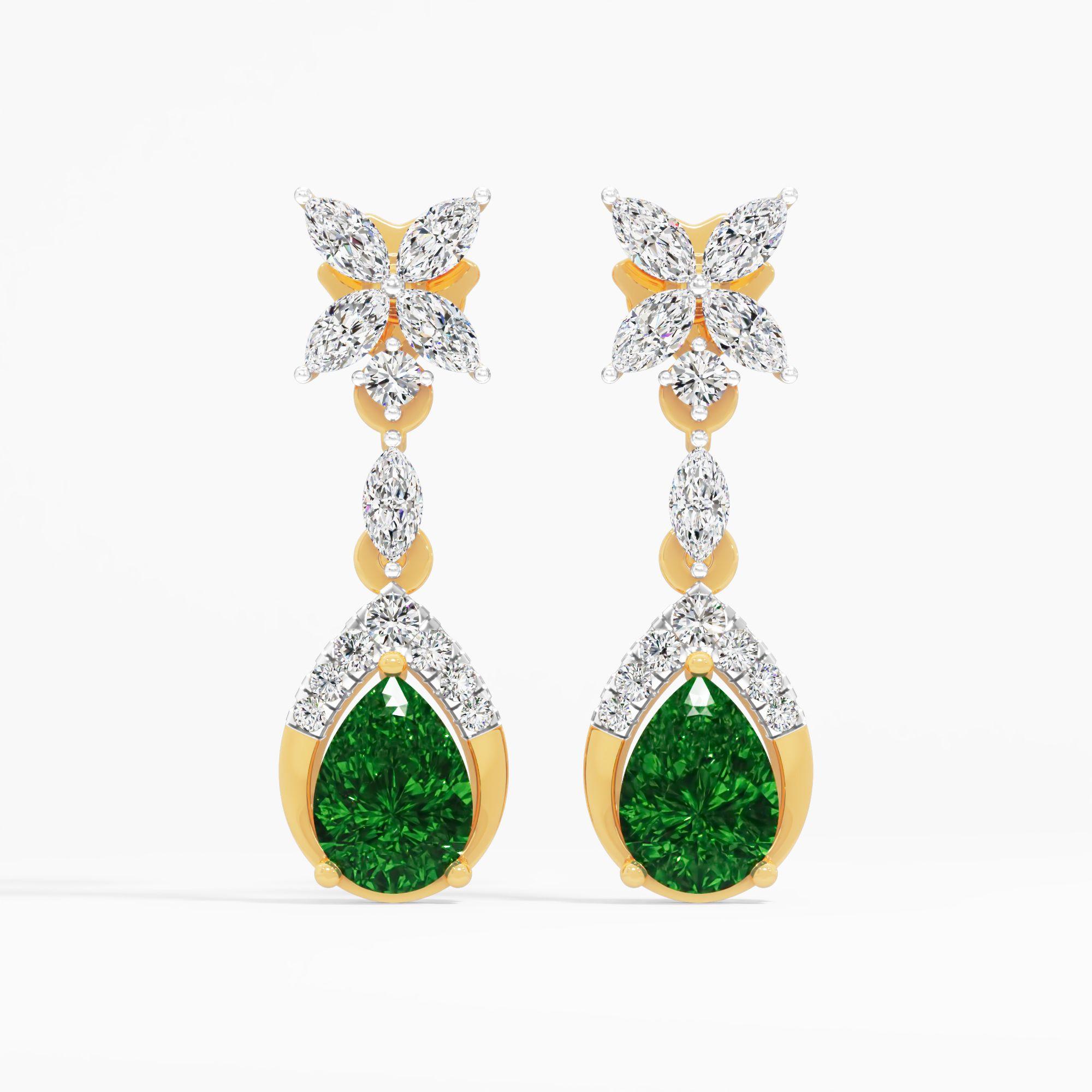 Blossom Drop Emerald Earrings