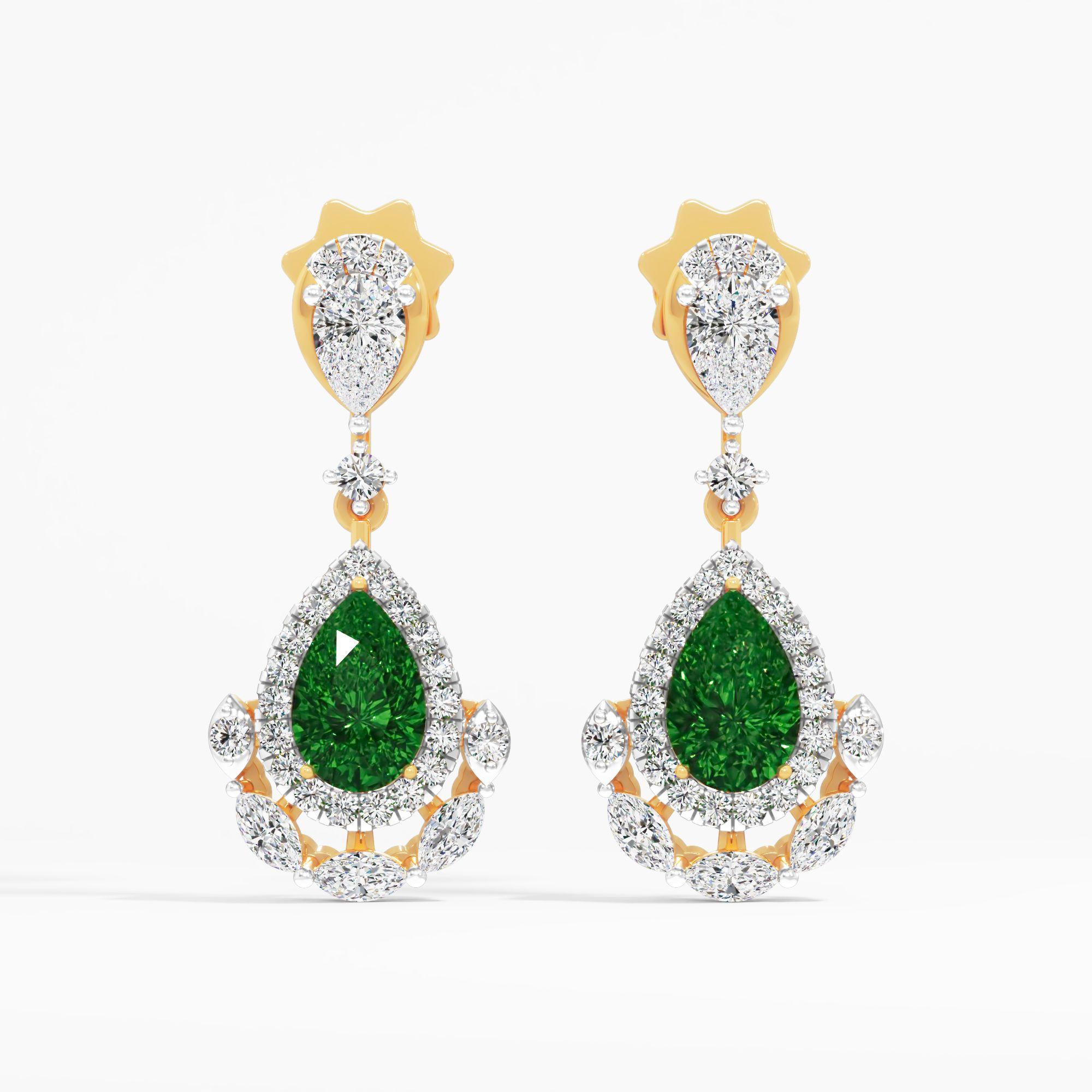 Verdant Crest Drop Earrings