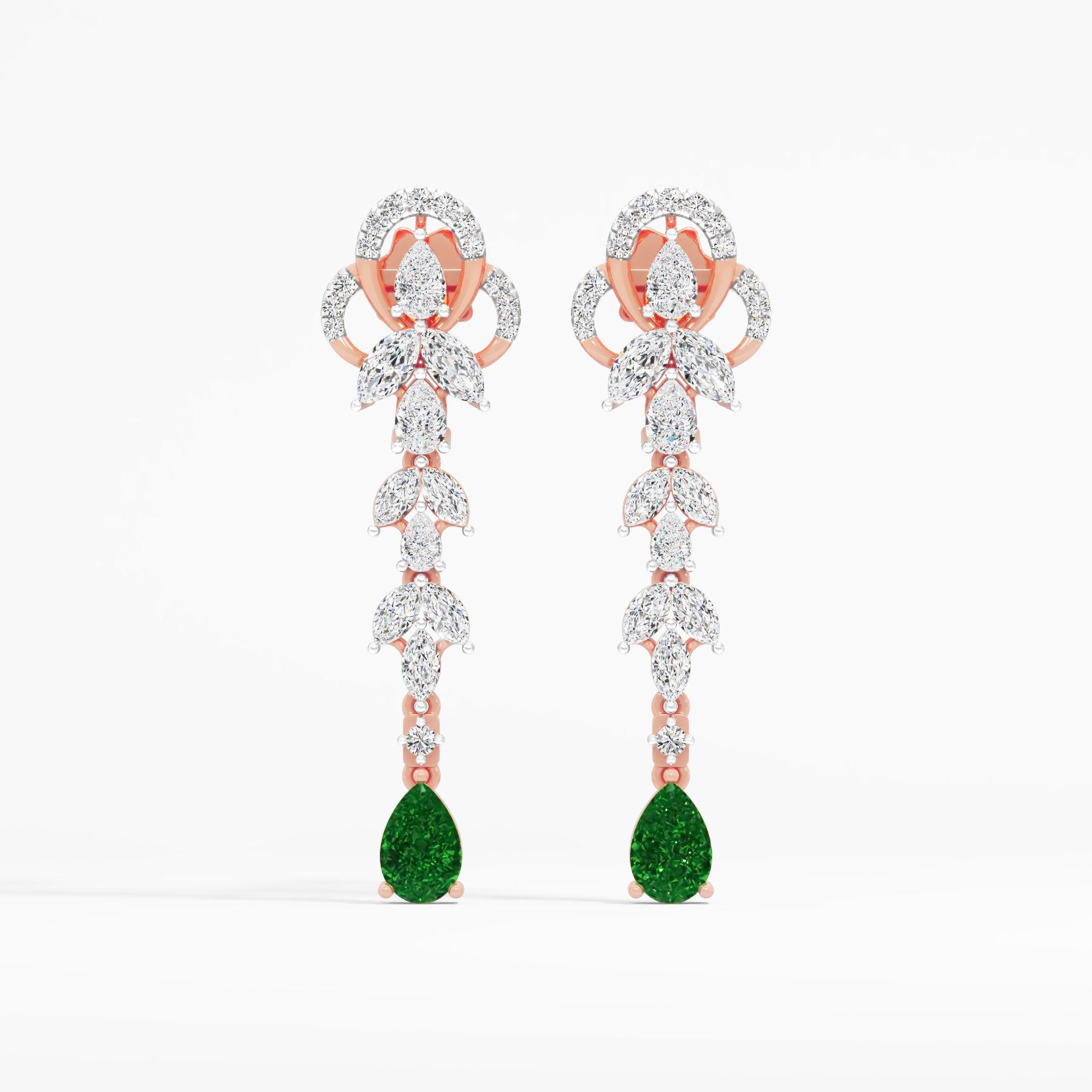 Celestia Trail Emerald Earrings
