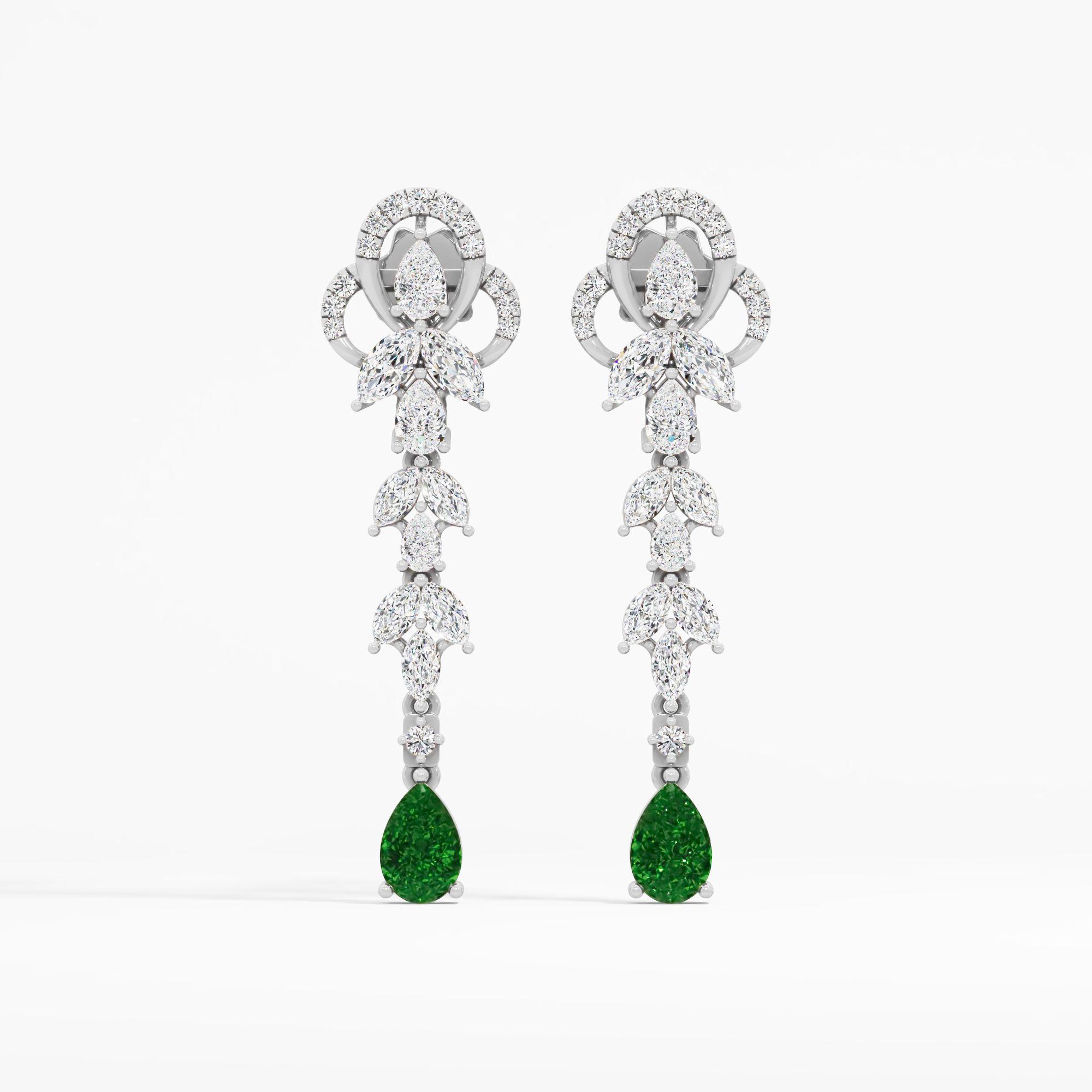 Celestia Trail Emerald Earrings