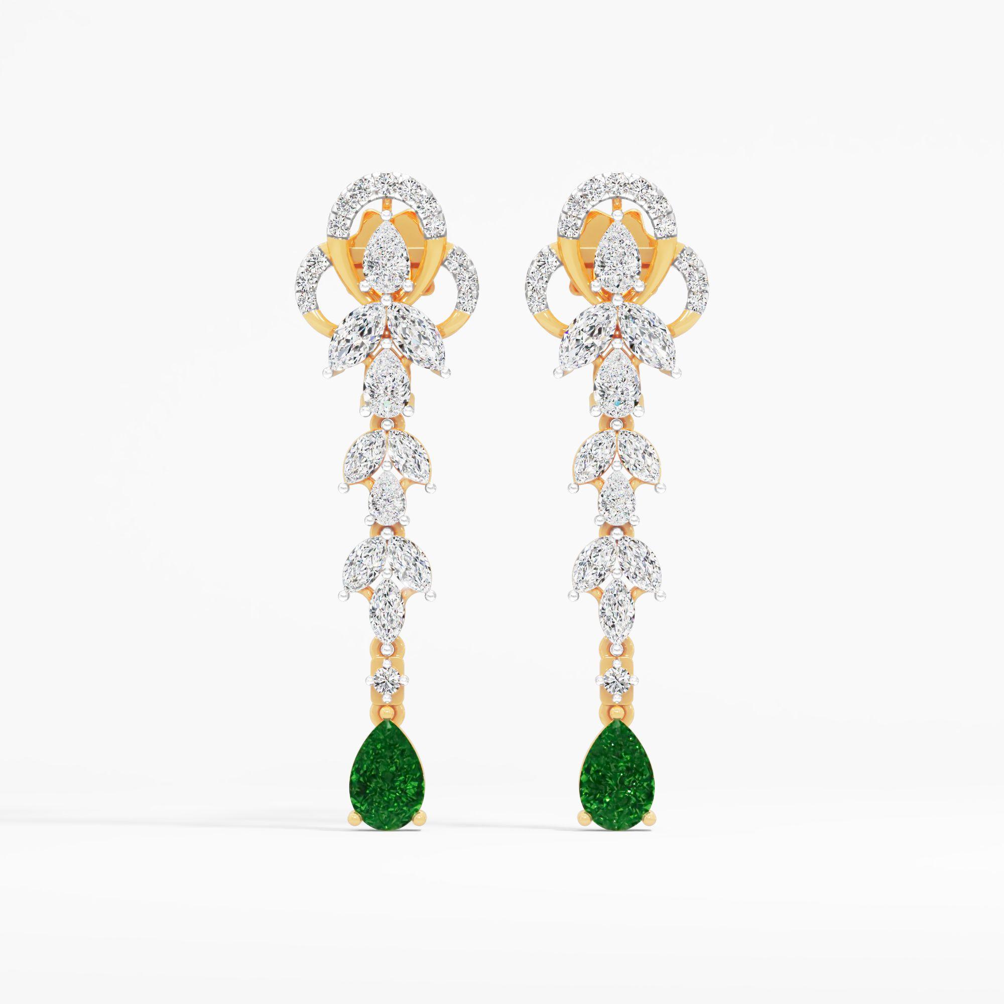 Celestia Trail Emerald Earrings