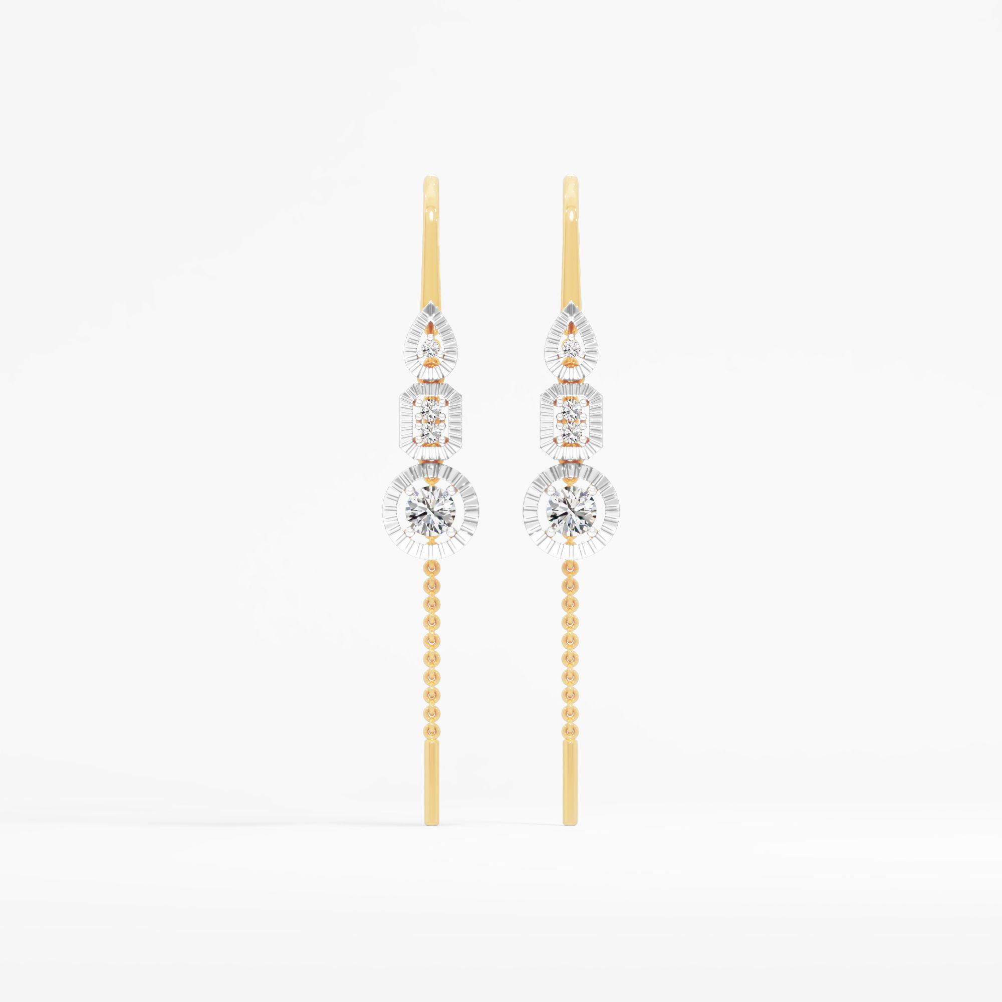 Trio Shape Solitaire Dangle Earrings
