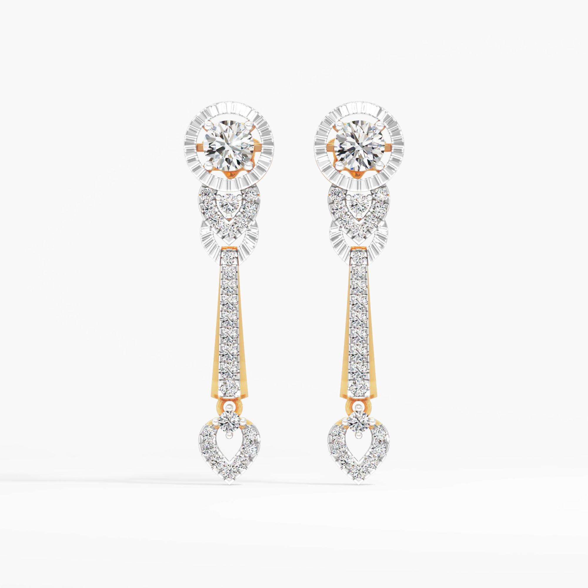 Solitaire Heart Drop Earrings