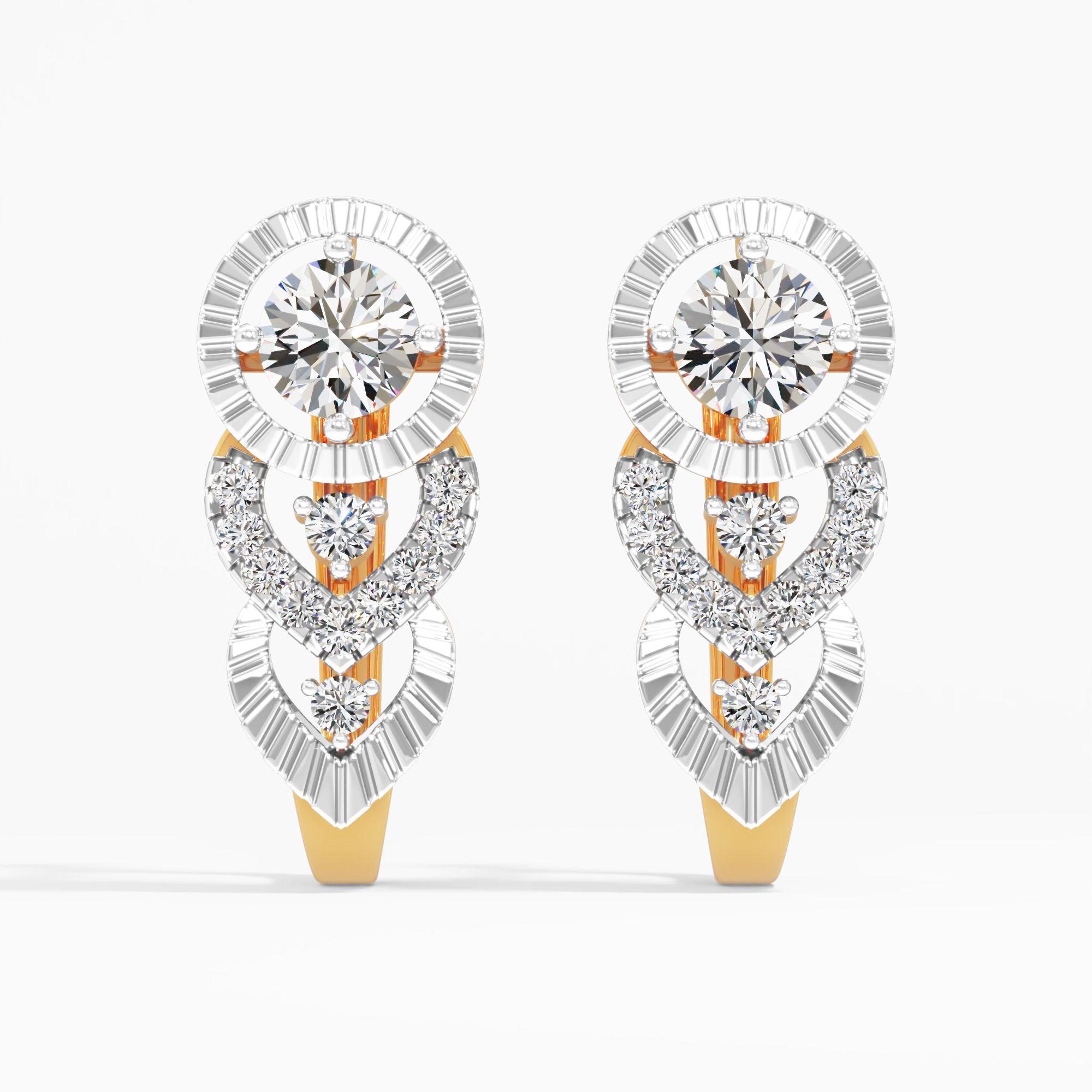 Radiant Triple Arc Solitaire Drop Earrings