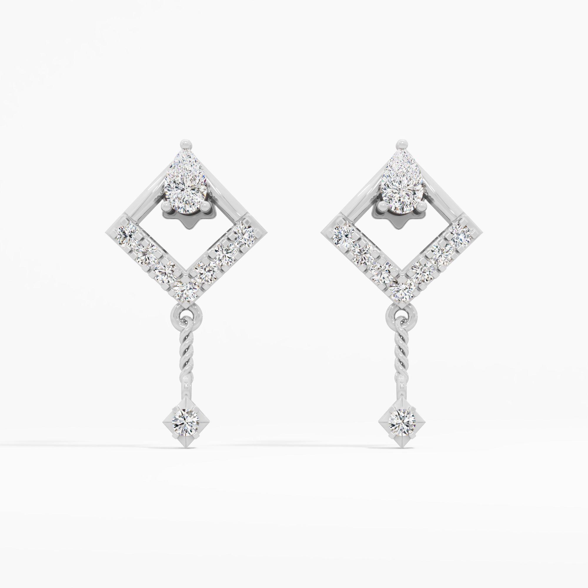 Crested Chevron Dangle Earrings