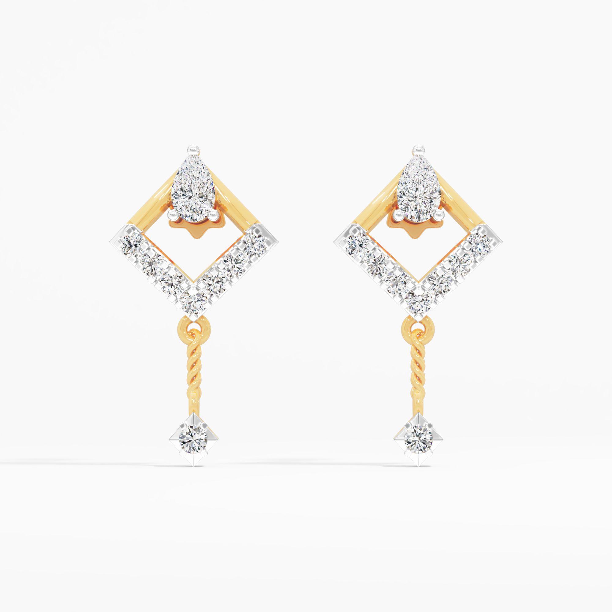 Crested Chevron Dangle Earrings