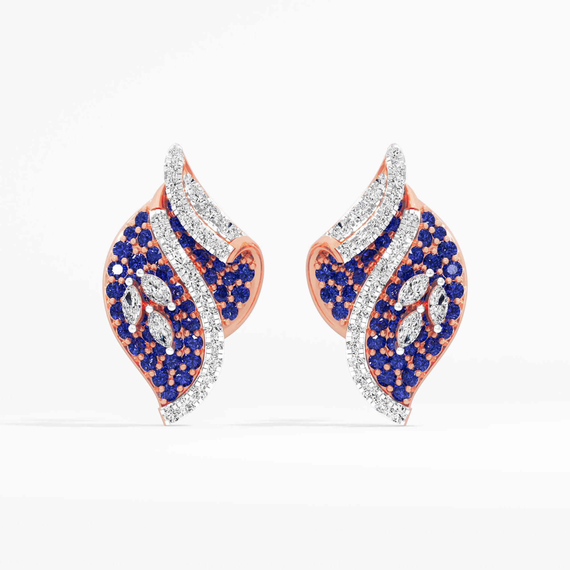 Swirling Leaf Stud Earrings