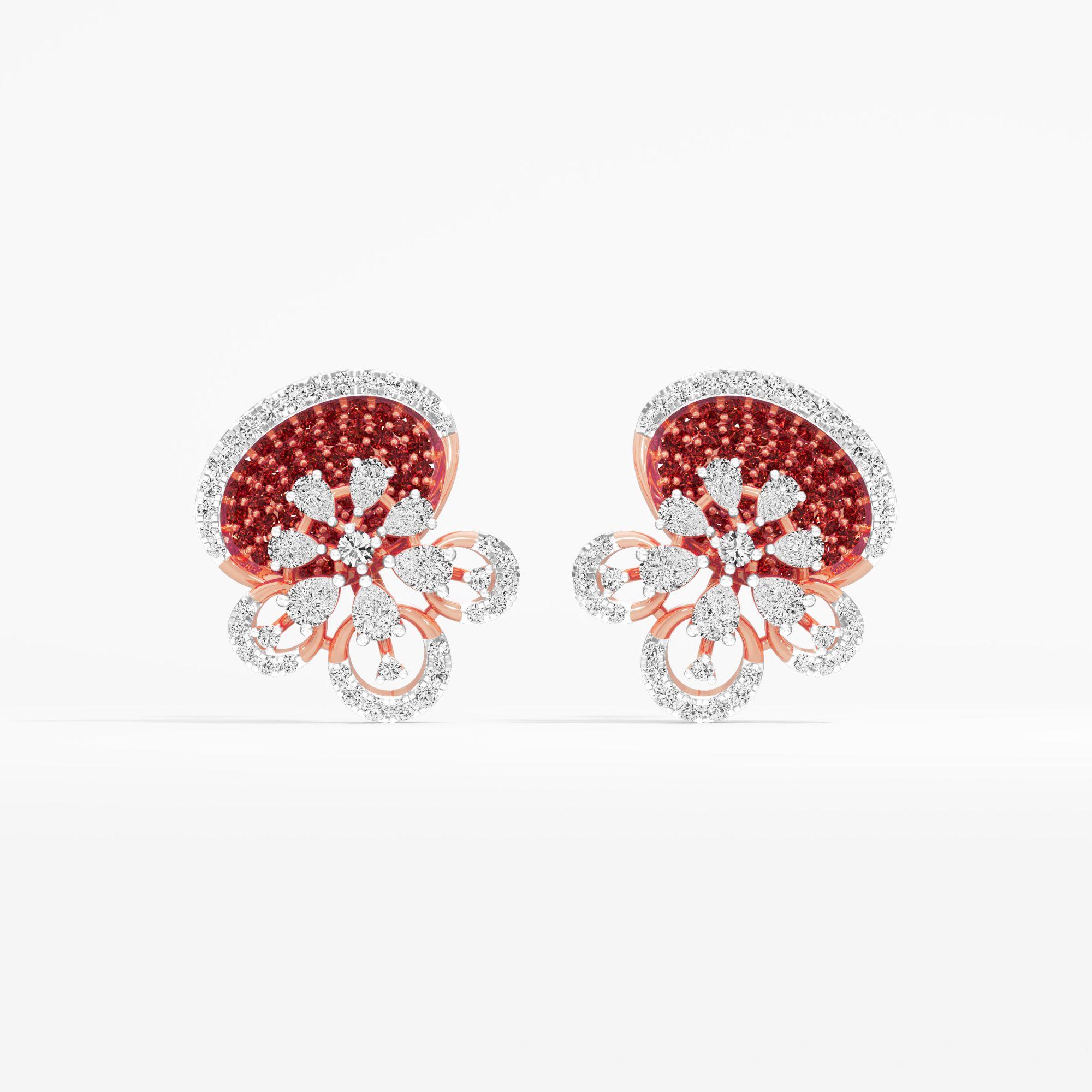 Fuchsia Dazzle Stud Earrings
