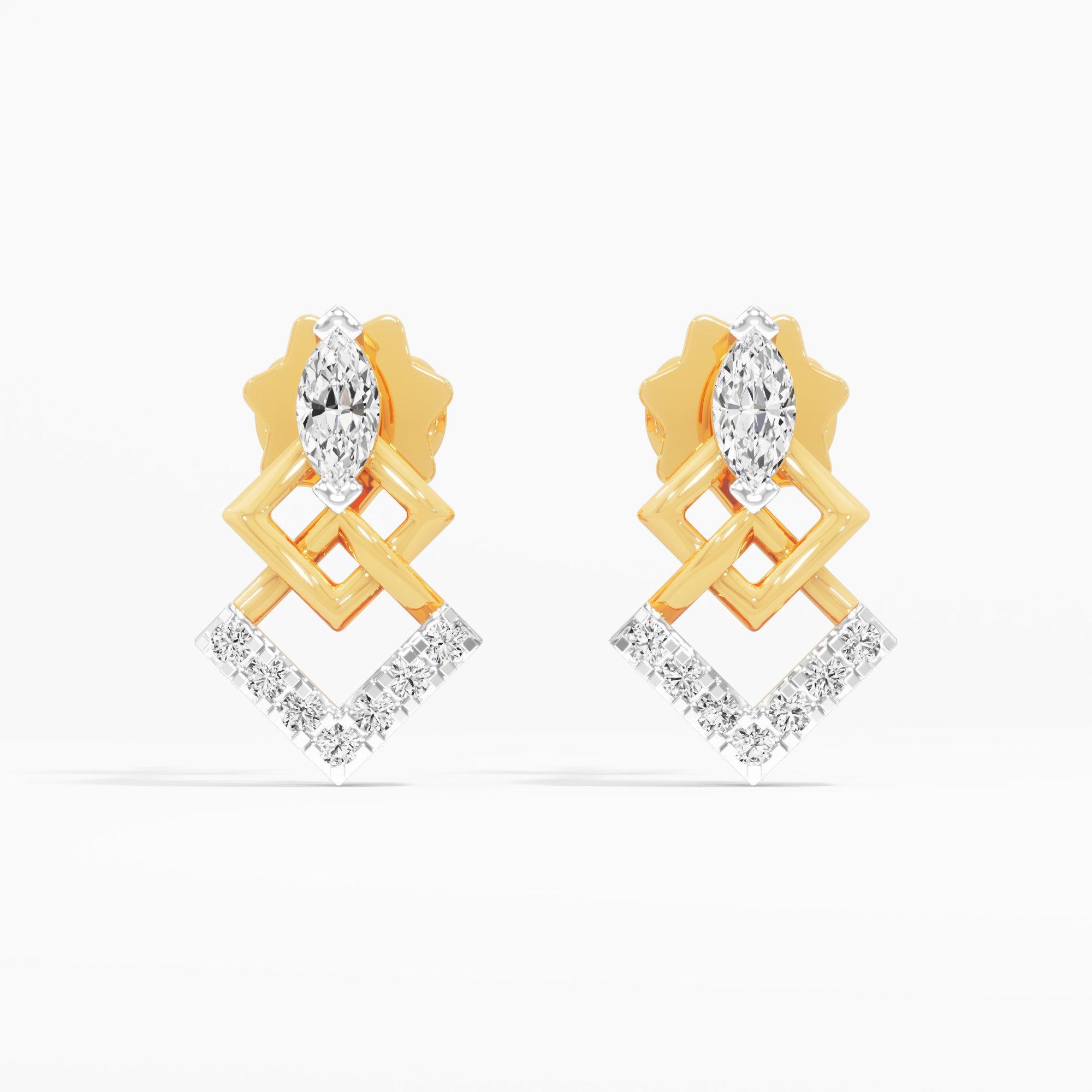 Layered Lattice Stud Earrings