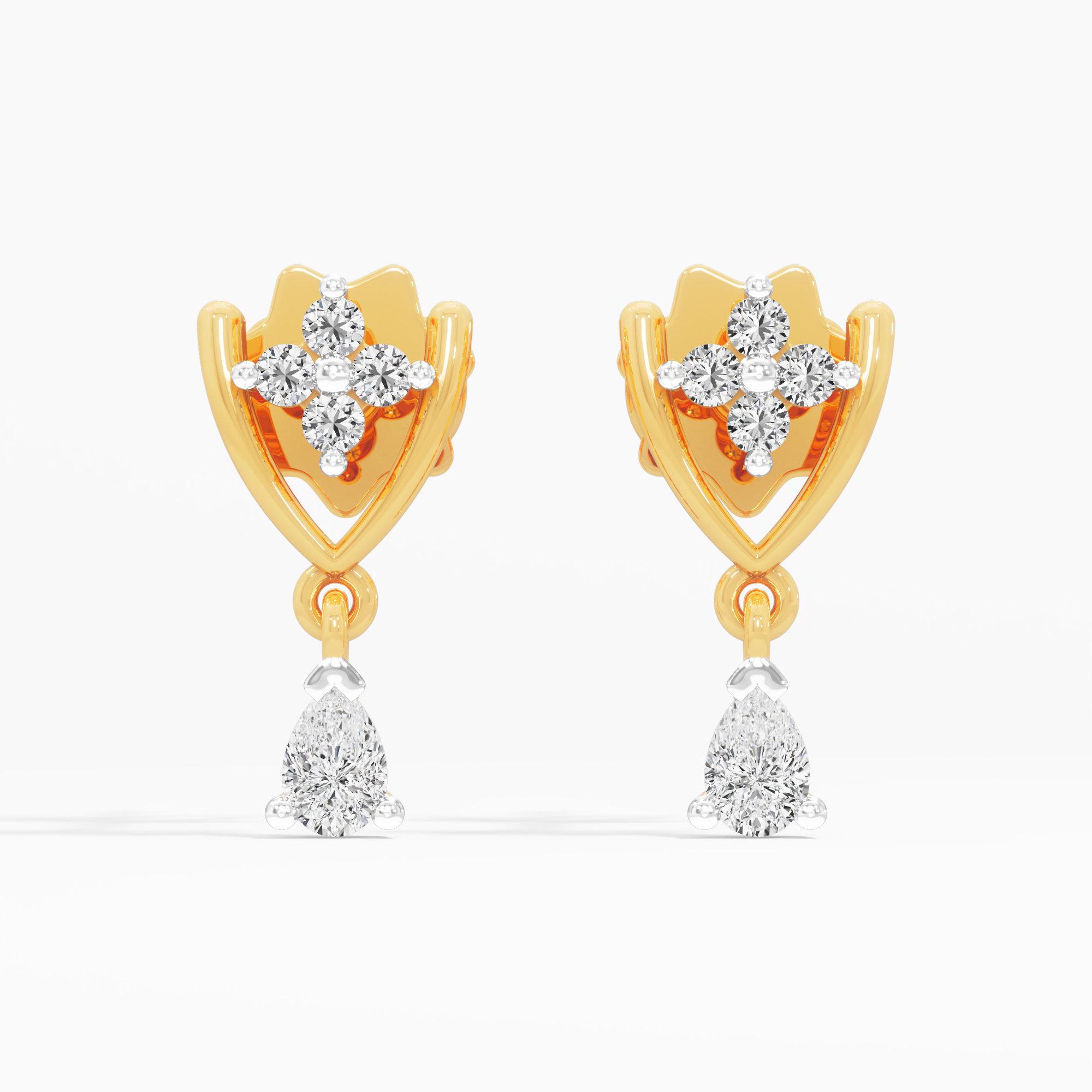 Sparkling Vista Drops Drops Earrings in 9KT Yellow Gold (Diamond Quality: FG-VVS VS)