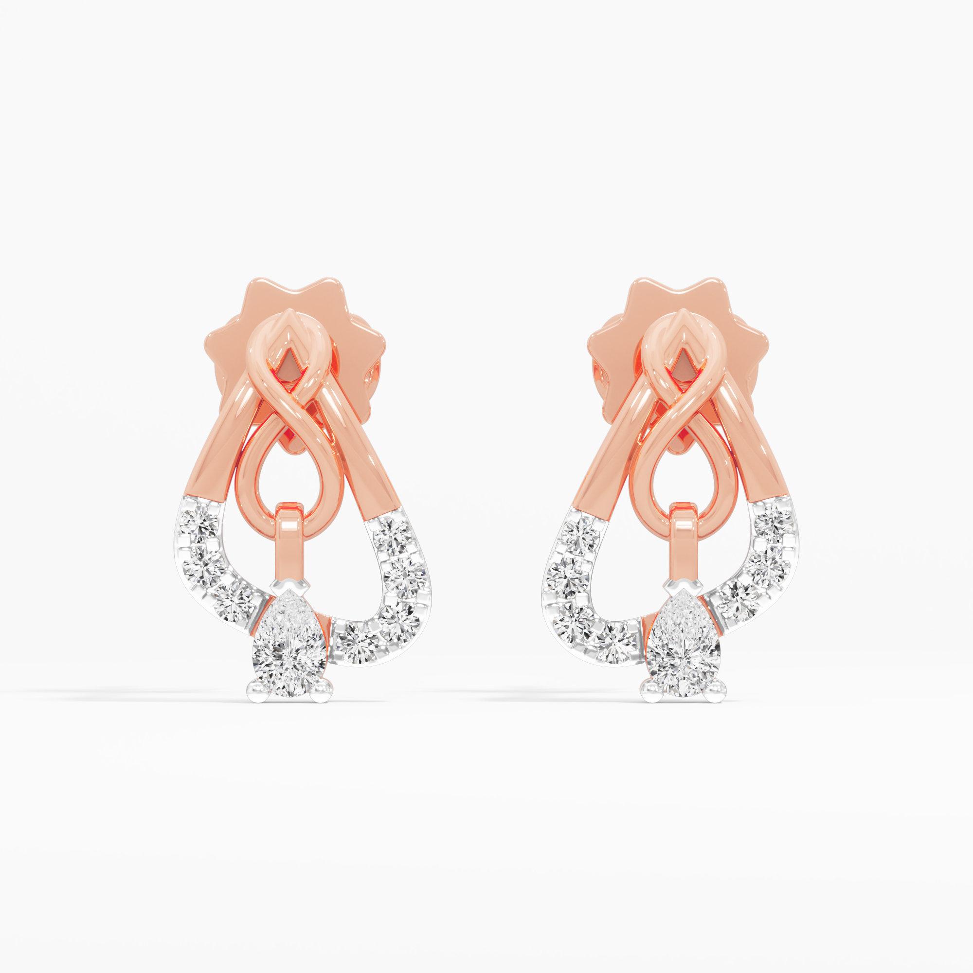 Infinity Cascade Drops Earrings in 9KT Rose Gold (Diamond Quality: FG-VVS VS)