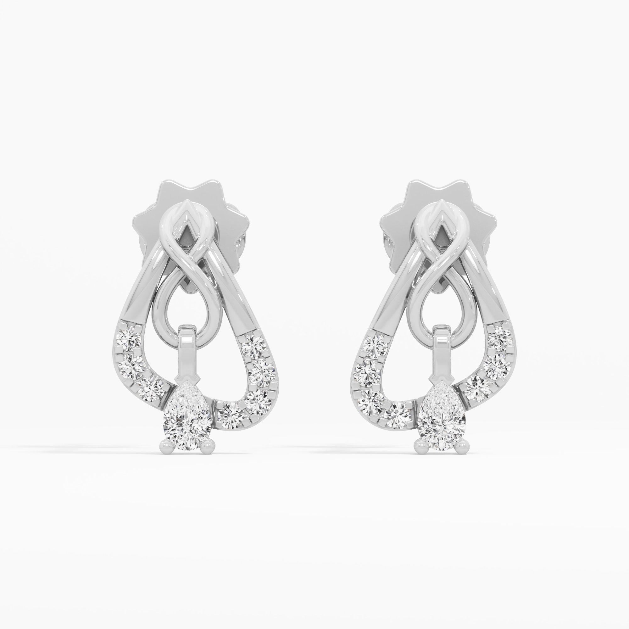 Infinity Cascade Drops Earrings in 9KT White Gold (Diamond Quality: FG-VVS VS)