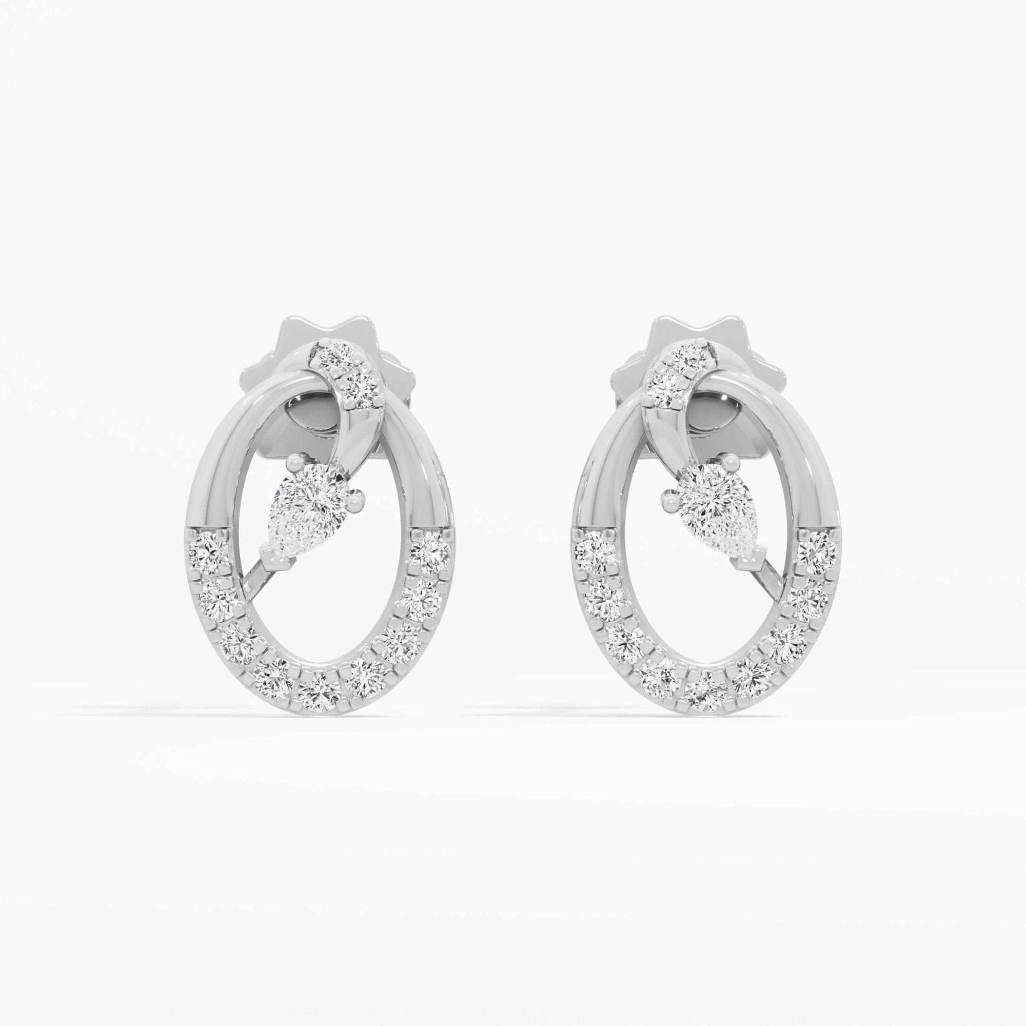 Gilded Orbit Studs Studs Earrings in 9KT White Gold (Diamond Quality: FG-VVS VS)