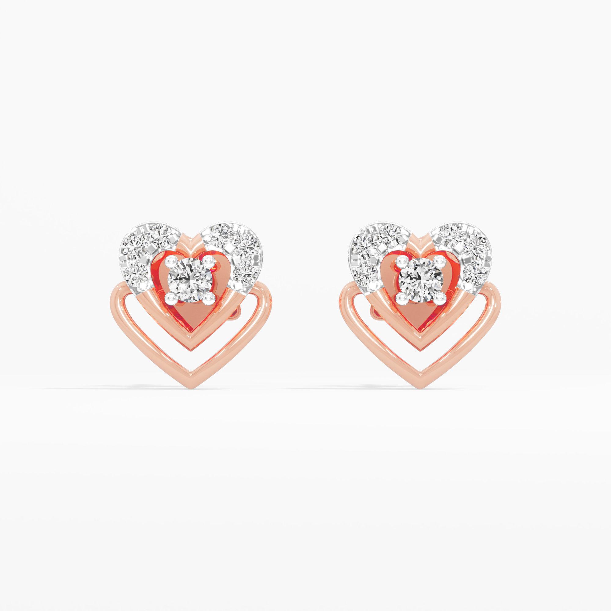 Love Knot Drops Drops Earrings in 9KT Rose Gold (Diamond Quality: EF-VVS VS)