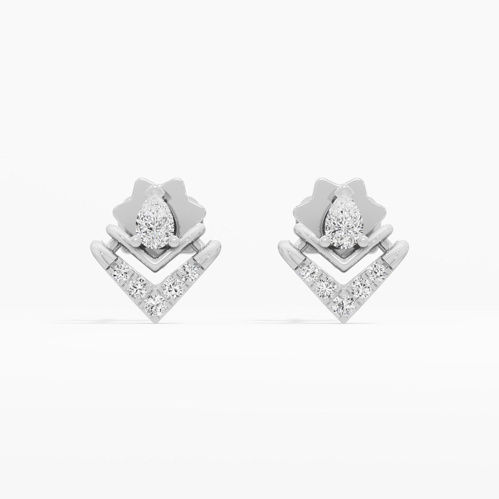 Ascendant Sparkle Studs Earrings in 9KT White Gold (Diamond Quality: FG-VVS VS)