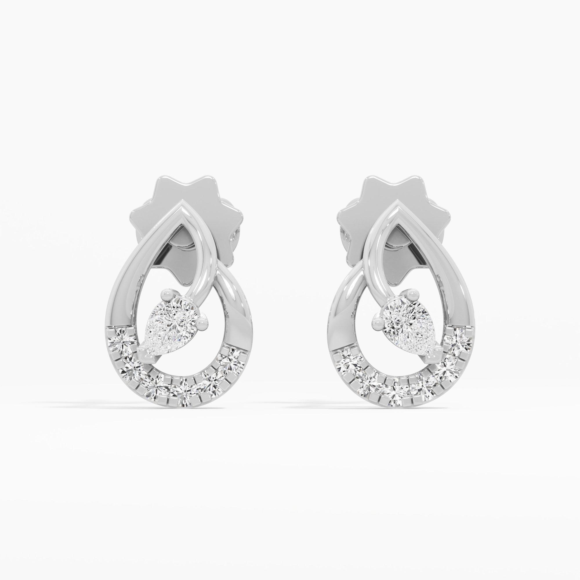 Luminous Dewdrop Drops Earrings in 9KT White Gold (Diamond Quality: FG-VVS VS)