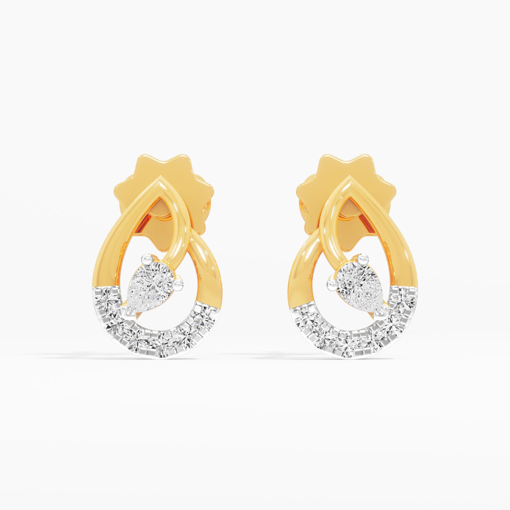 Luminous Dewdrop Drops Earrings in 9KT Yellow Gold (Diamond Quality: FG-VVS VS)