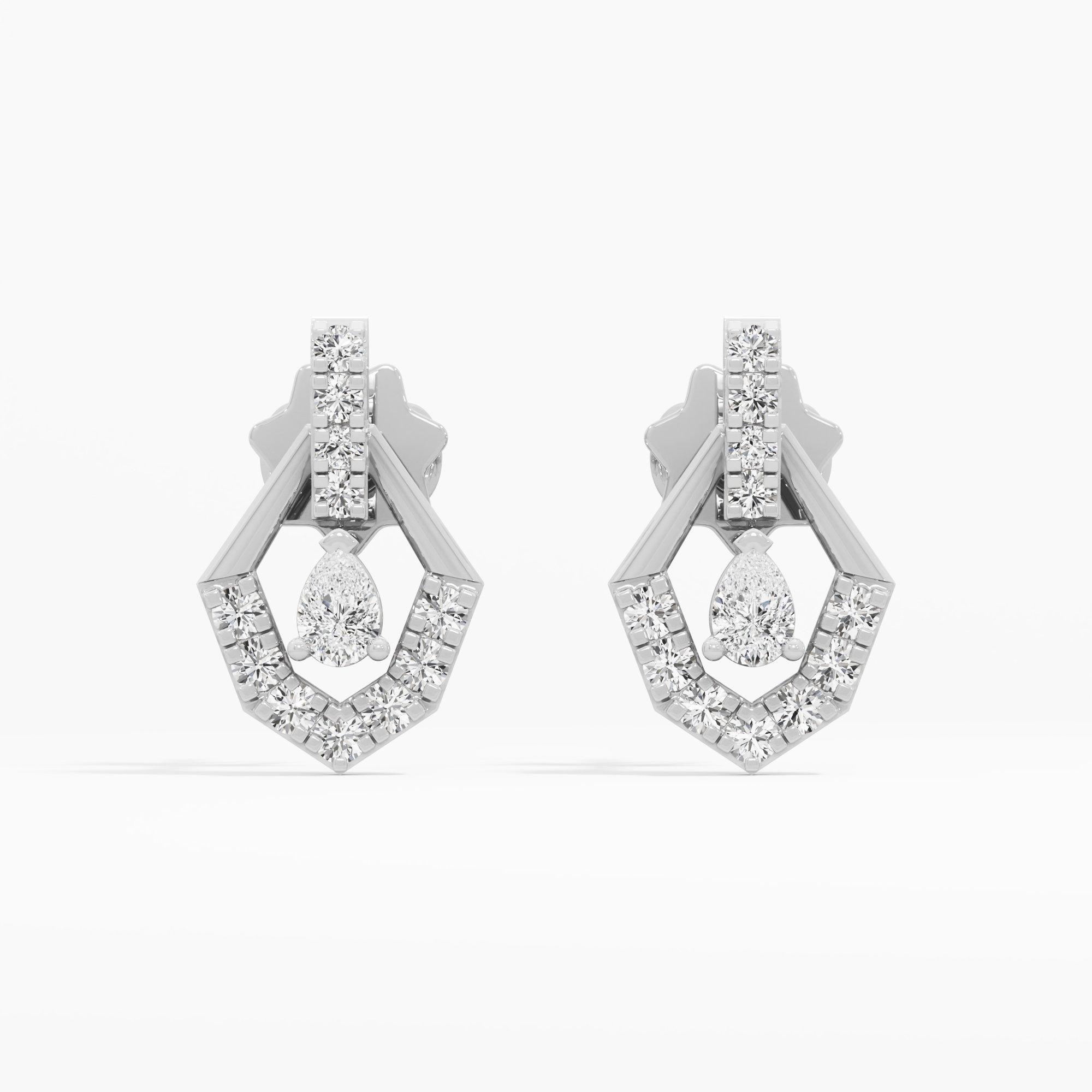 Prismatic Drop Drops Earrings in 9KT White Gold (Diamond Quality: FG-VVS VS)