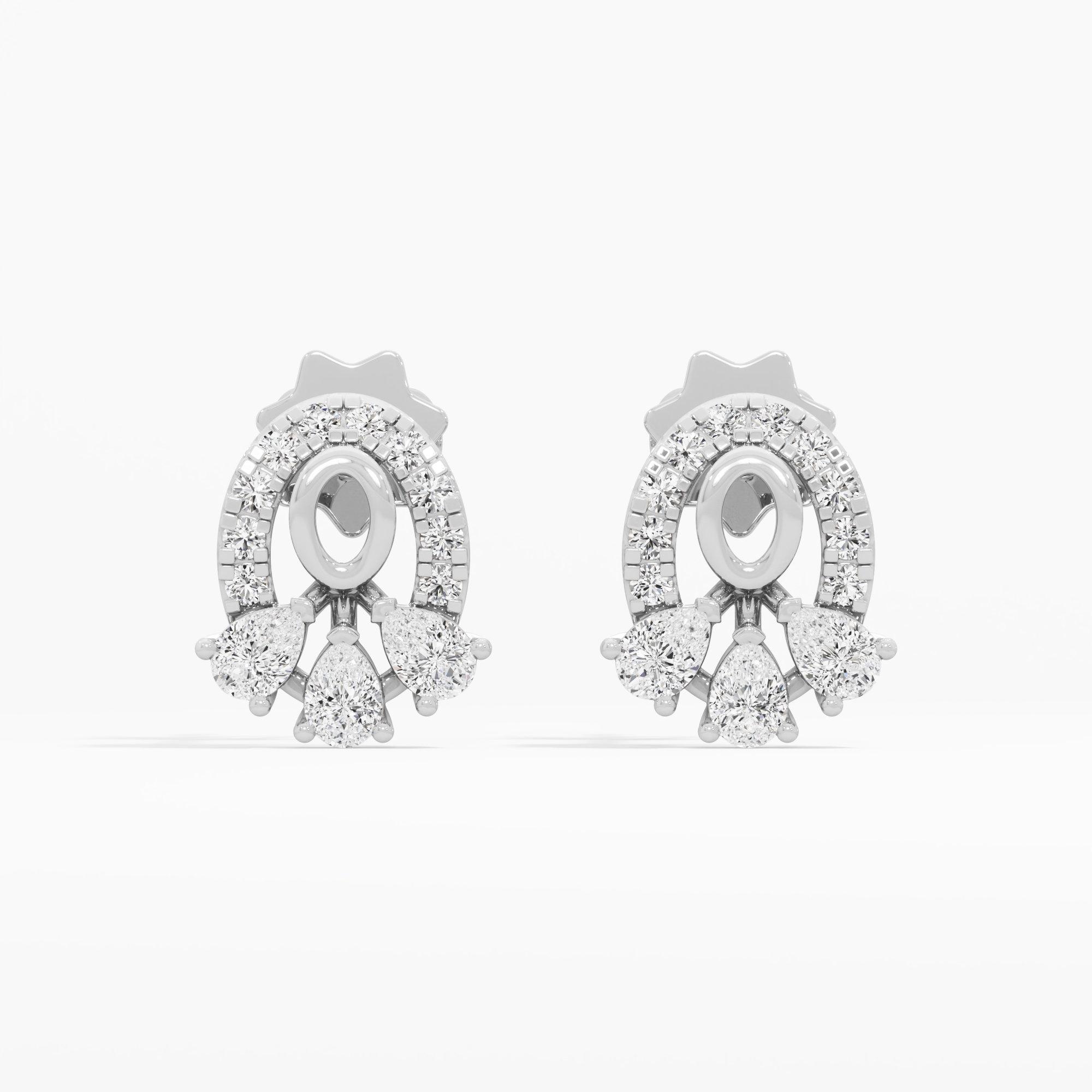 Starlight Curve Drops Earrings in 9KT White Gold (Diamond Quality: FG-VVS VS)
