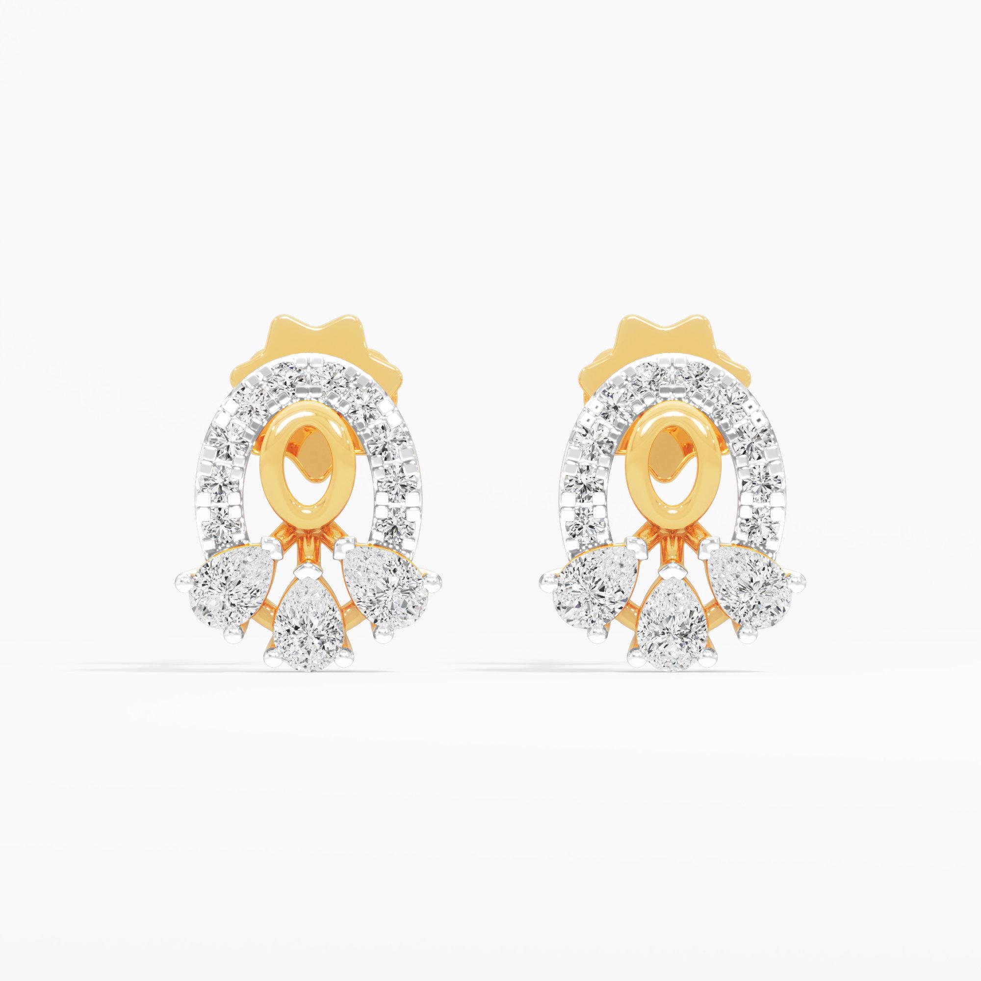 Starlight Curve Drops Earrings in 9KT Yellow Gold (Diamond Quality: FG-VVS VS)