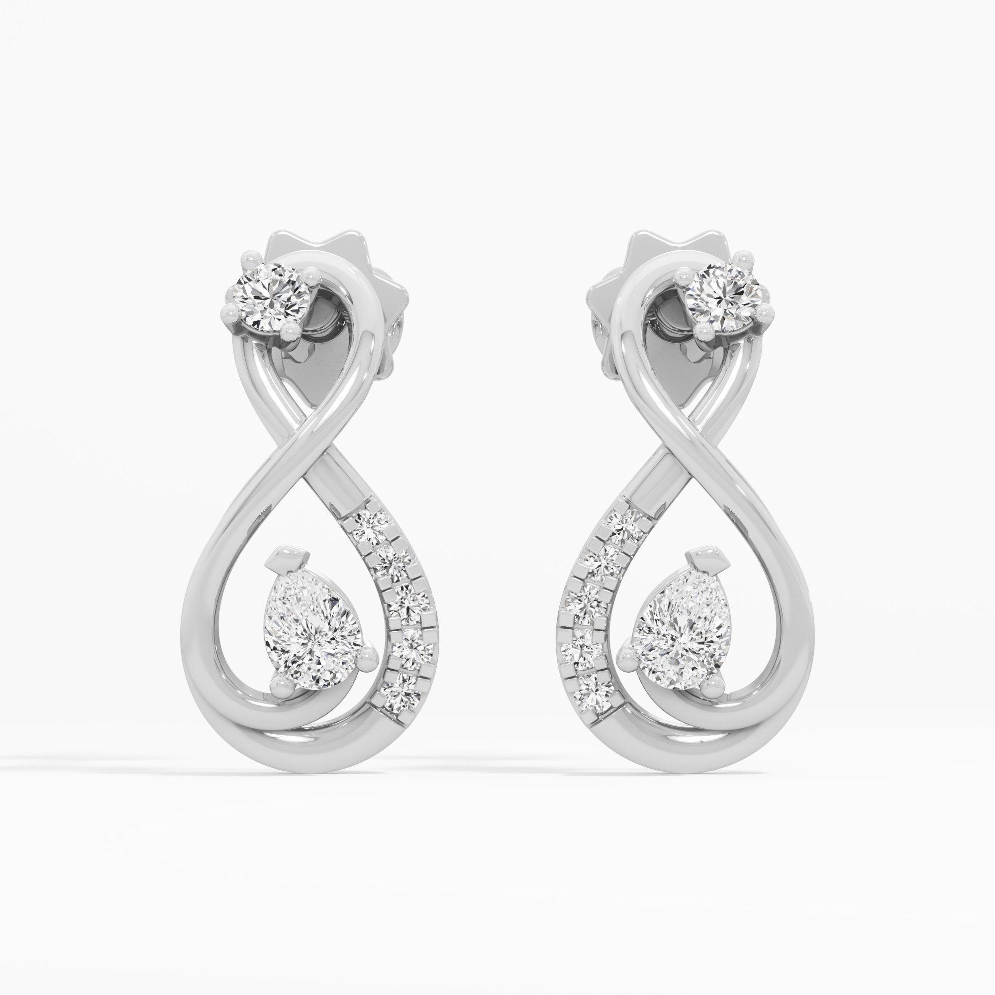 Eternal Radiance Drops Earrings in 9KT White Gold (Diamond Quality: FG-VVS VS)