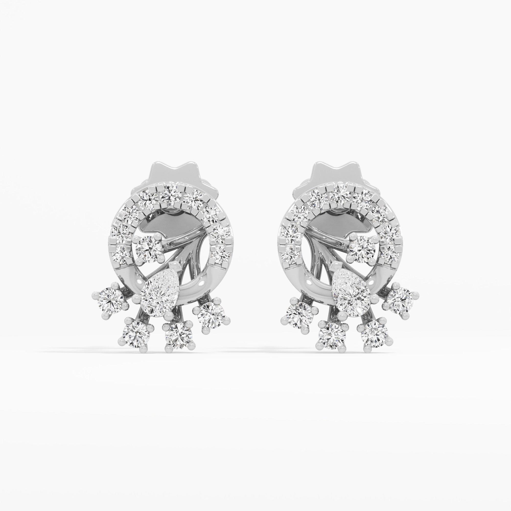 Constellation Twirl Studs Earrings in 9KT White Gold (Diamond Quality: FG-VVS VS)
