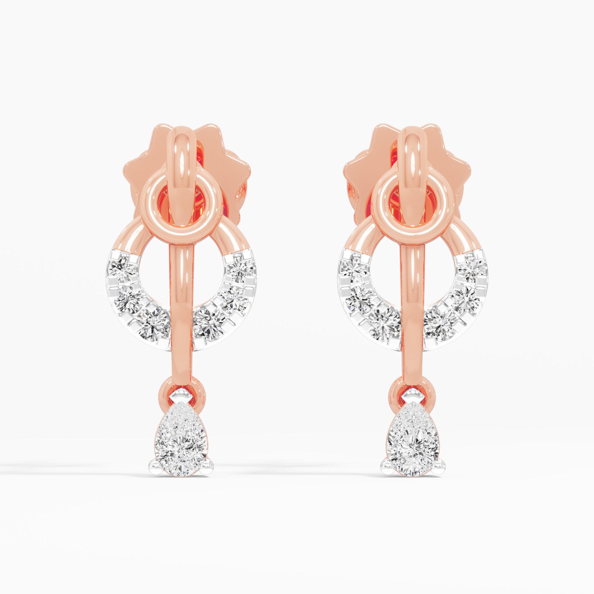 Starlight Cascade Drops Earrings in 9KT Rose Gold (Diamond Quality: FG-VVS VS)